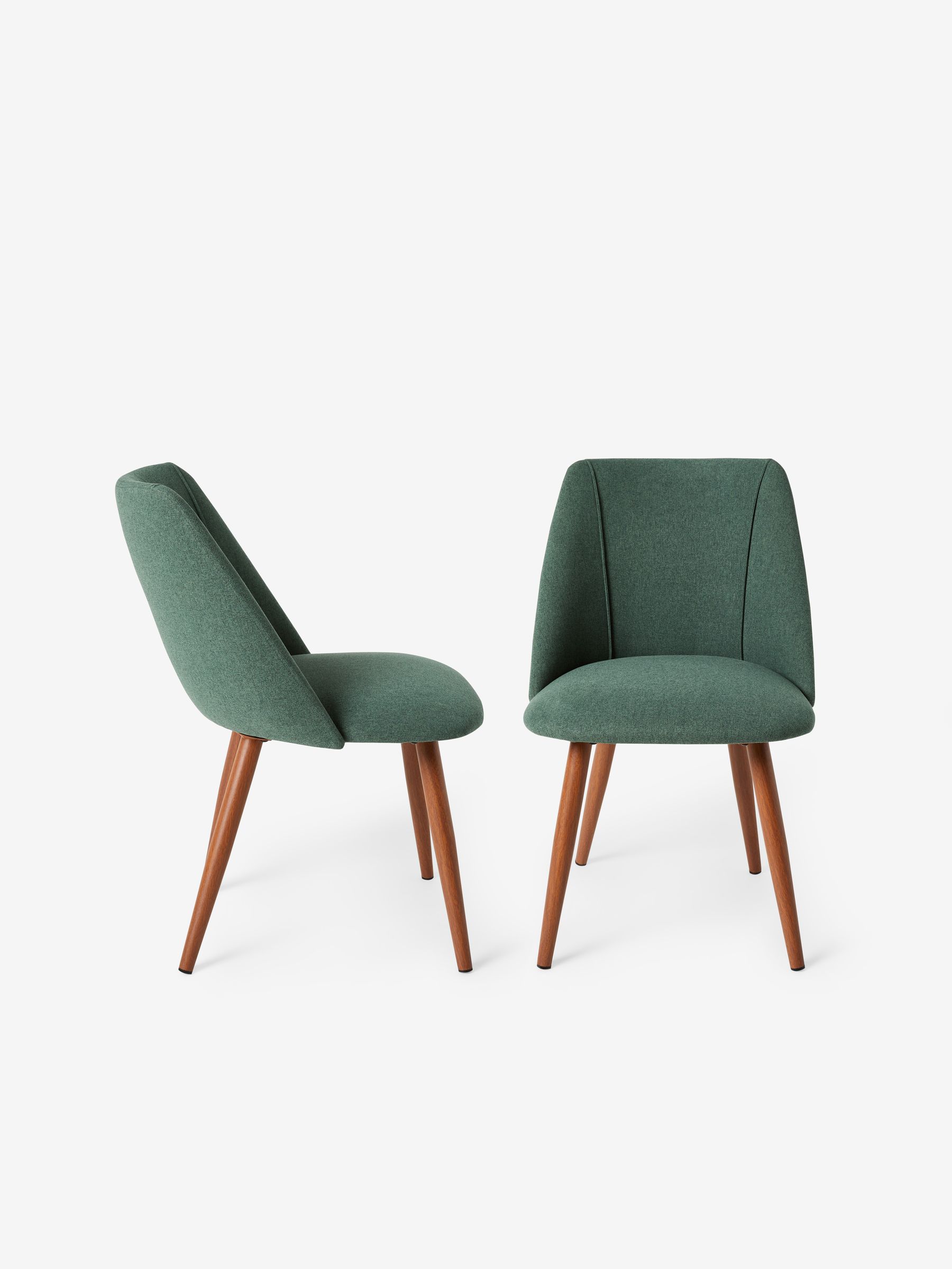 Set of 2 Bay Green and Walnut Legs Lule Non Arm Dining Chairs - Image 2 of 2 Set of 2 Bay Green and Walnut Legs Lule Non Arm Dining Chairs - Image 2 of 2