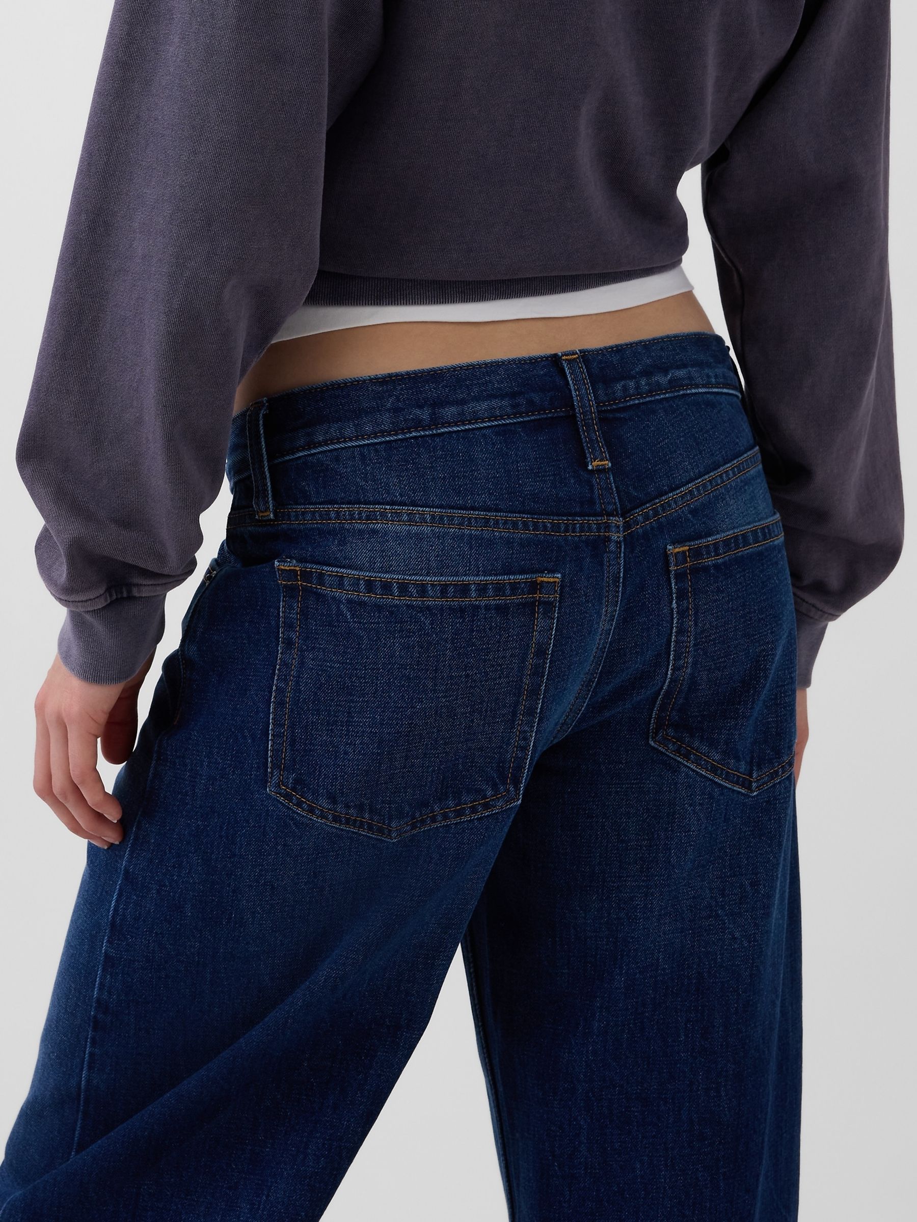 Dark Wash Low Rise Barrel Jeans - Image 5 of 5