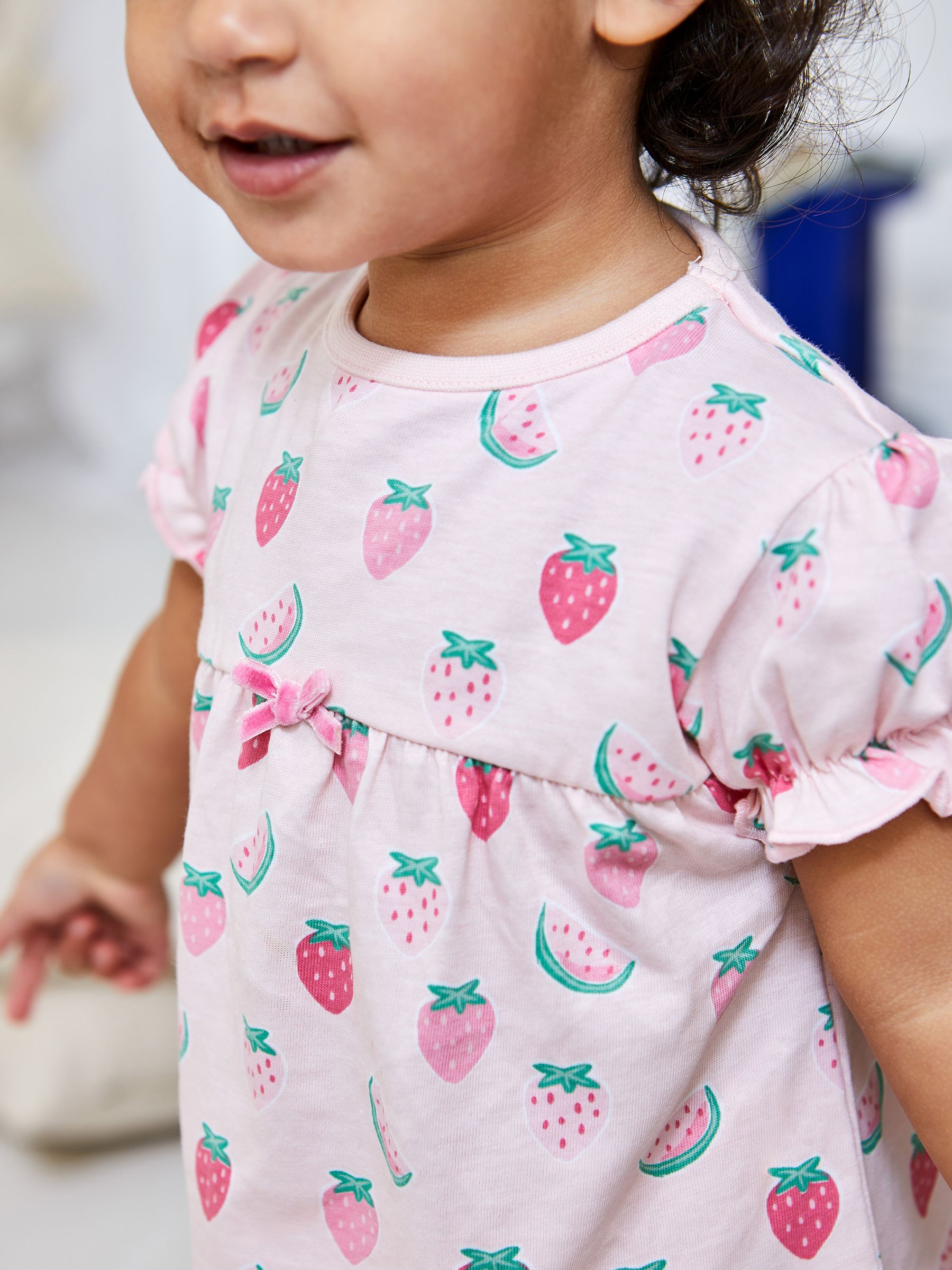 Strawberry Printed Jersey Pyjamas in Pink - Image 2 of 5