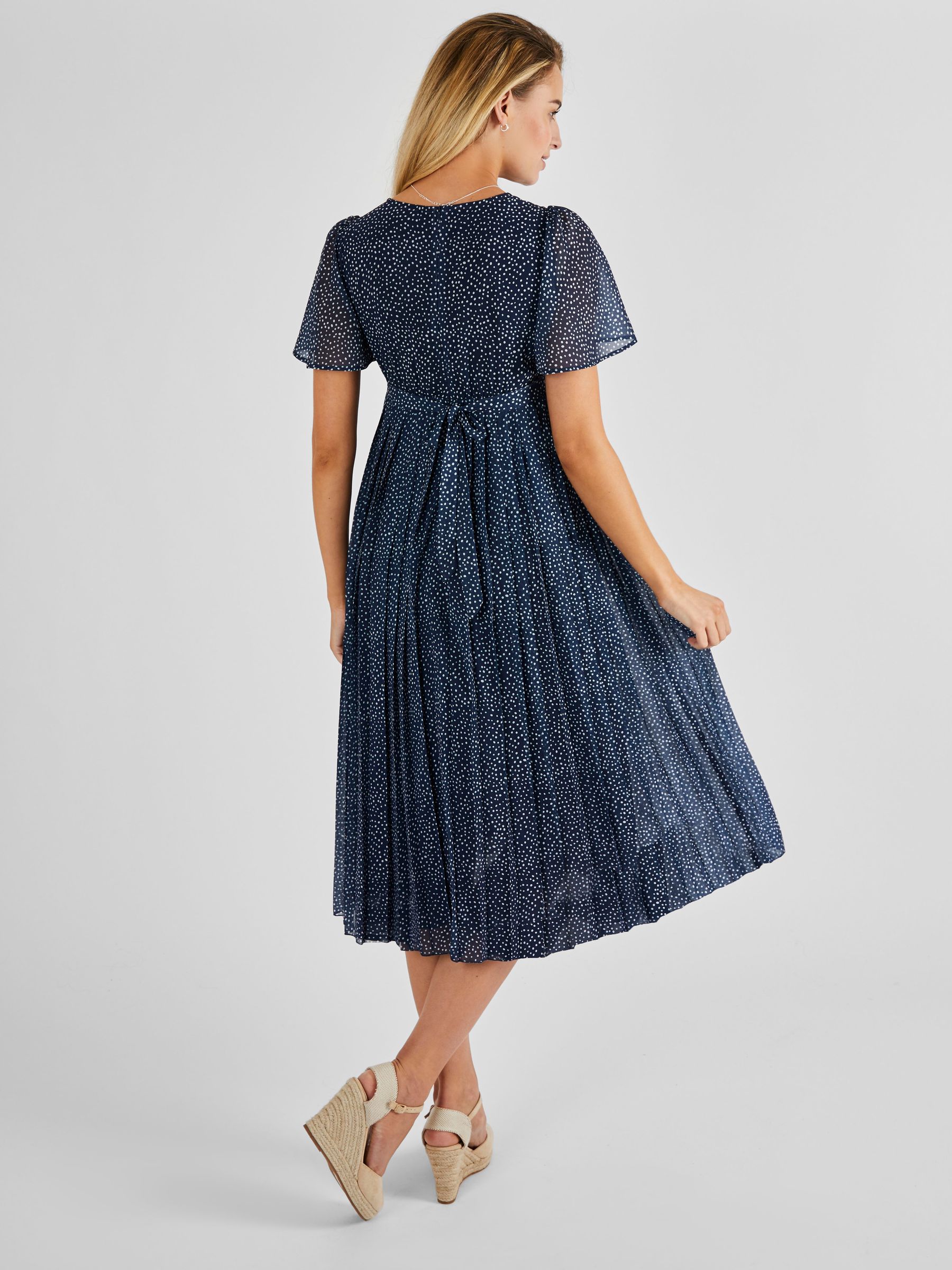 Spot Maternity & Nursing Midi Dress in Navy - Image 4 of 5