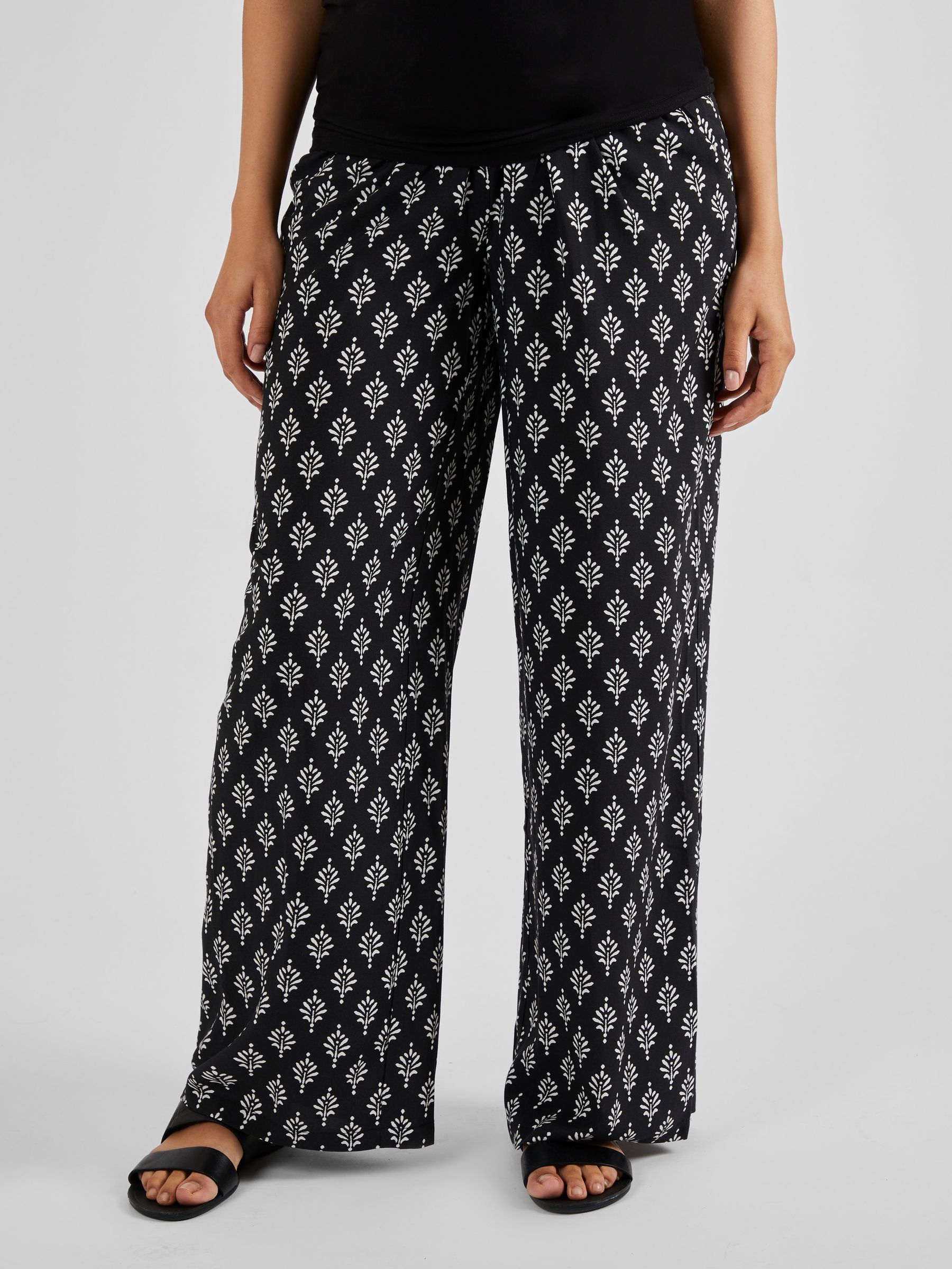 Batik Maternity Wide Leg Trousers in Black - Image 1 of 4