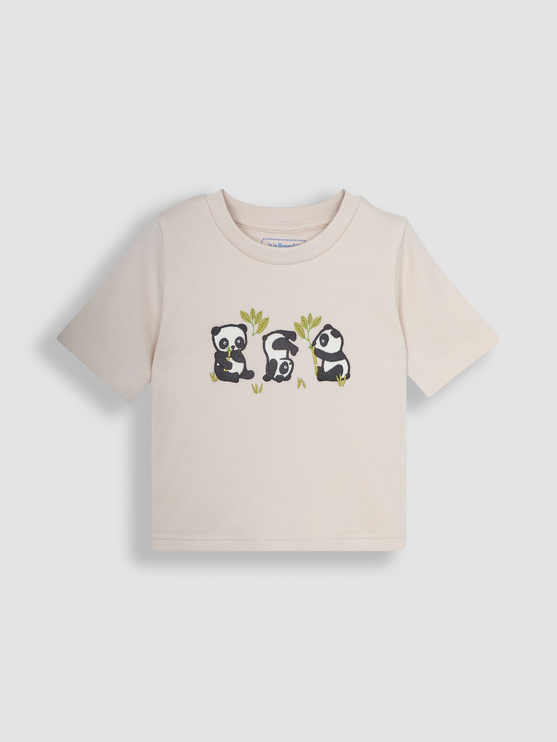 Panda Appliqué Jersey Pyjamas in Ecru - Image 4 of 6