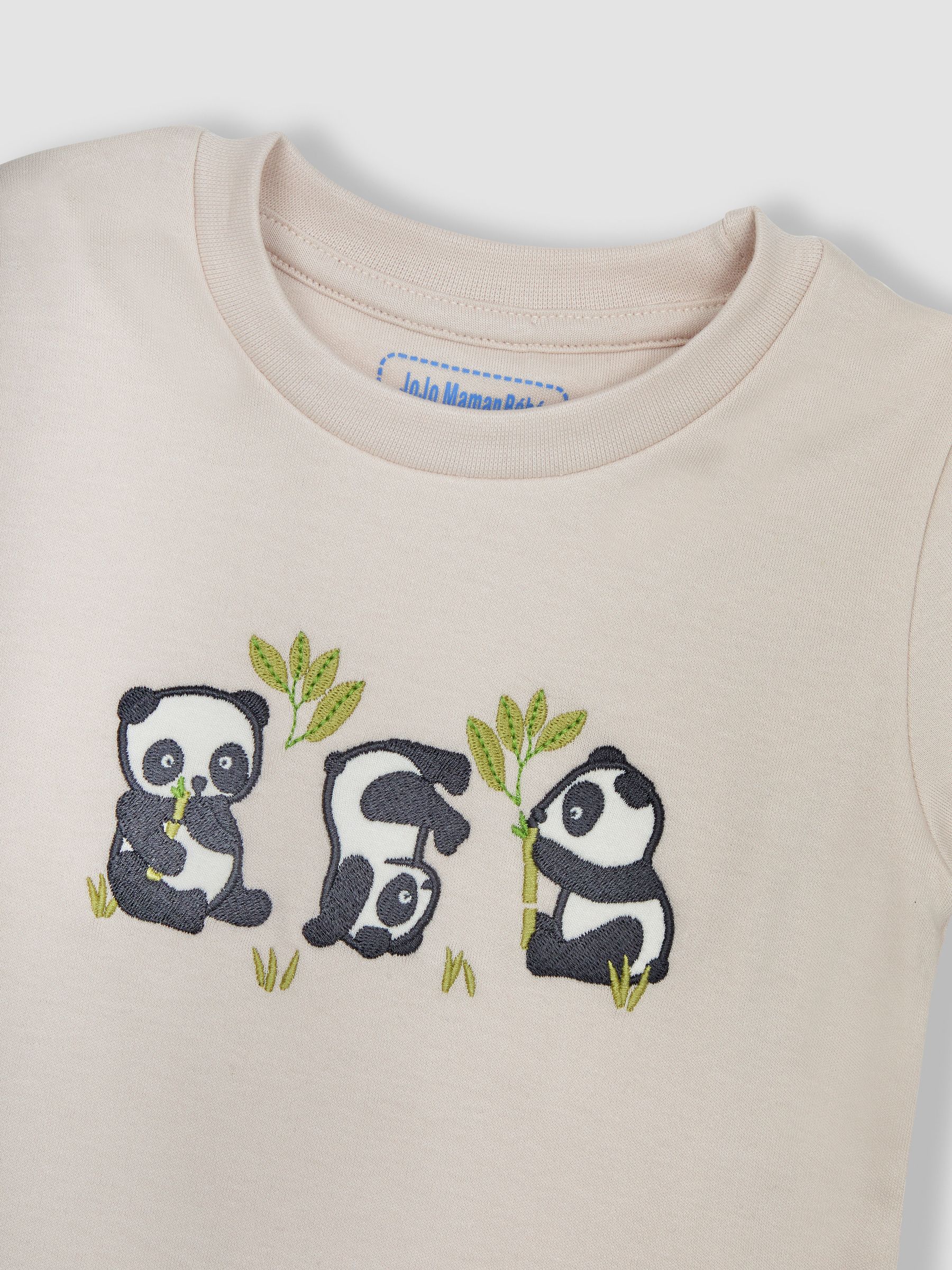Panda Appliqué Jersey Pyjamas in Ecru - Image 6 of 6