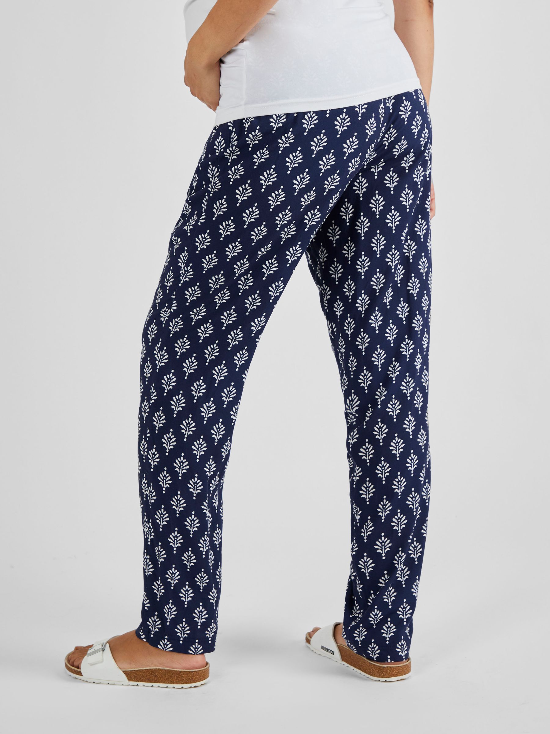 Batik Printed Maternity Trousers in Navy - Image 3 of 5
