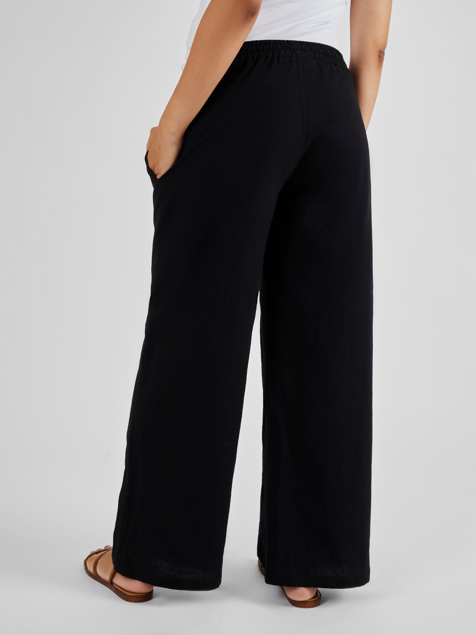 Black Linen Blend Maternity Trousers - Image 2 of 5