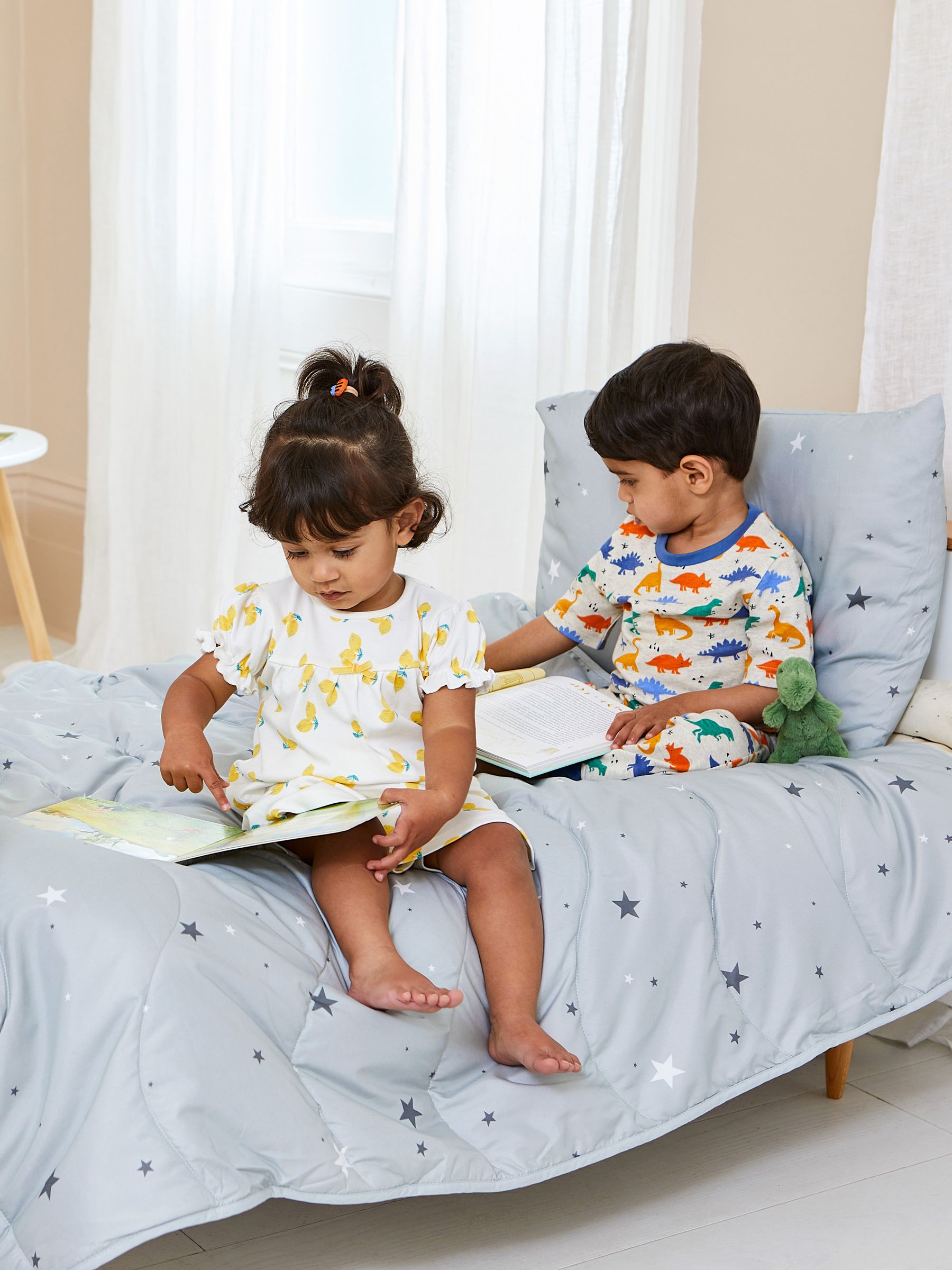 Dino Printed Jersey Pyjamas in Ecru - Image 2 of 6