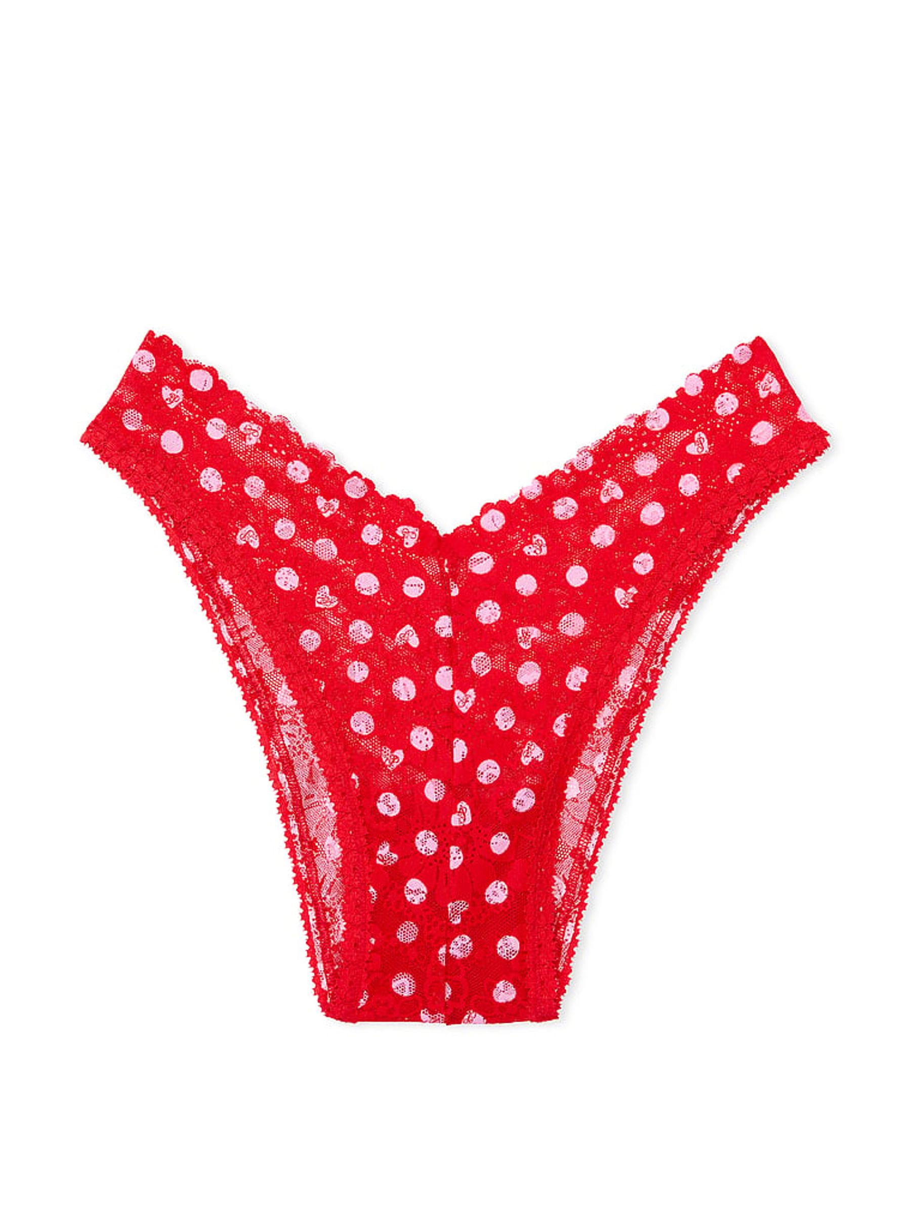 Red Pepper Heart Dot Brazilian Lace Knickers - Image 4 of 4