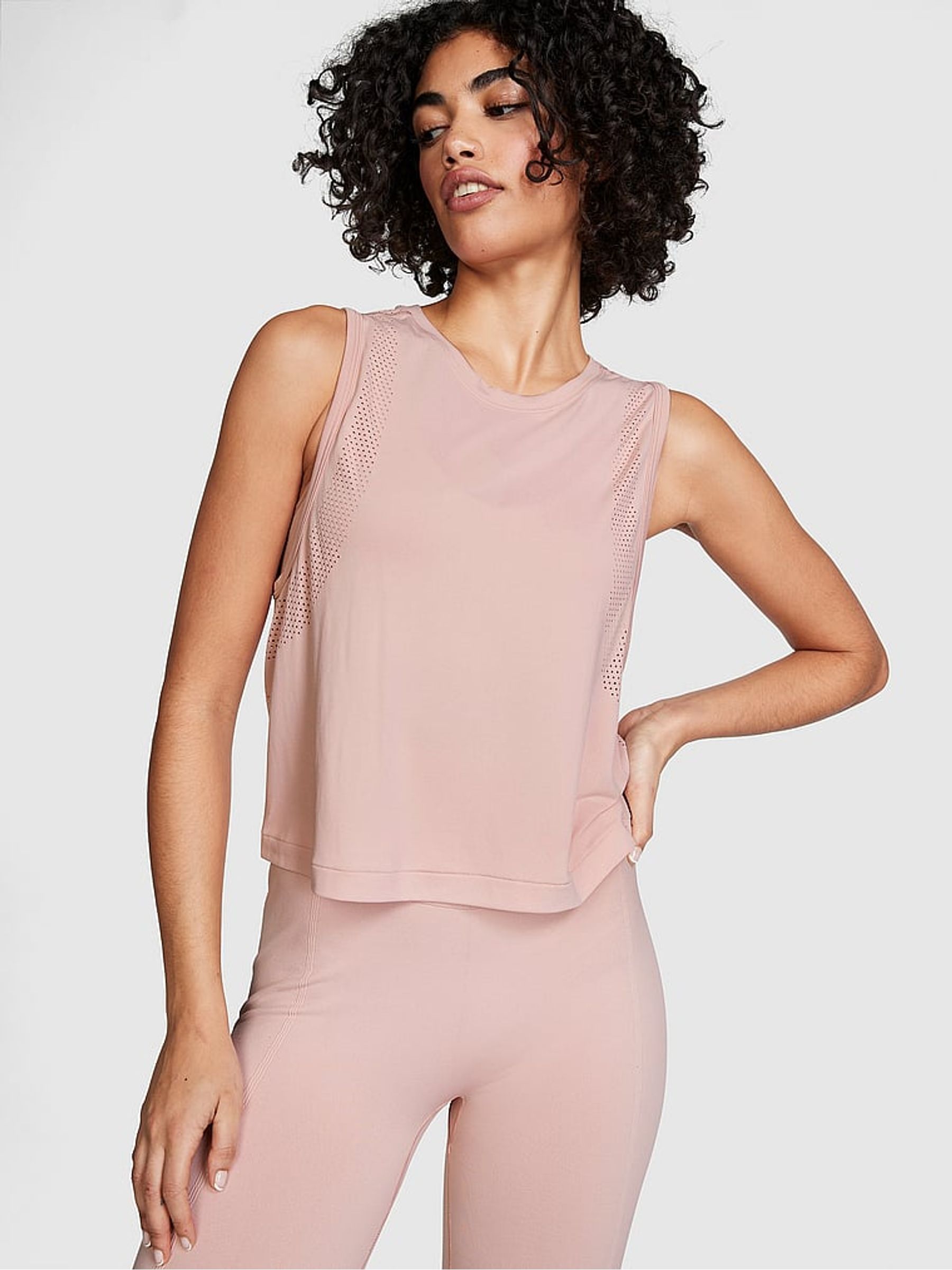 Wanna Be Pink Drapey Muscle Tank Top - Image 1 of 2 Wanna Be Pink Drapey Muscle Tank Top - Image 1 of 2