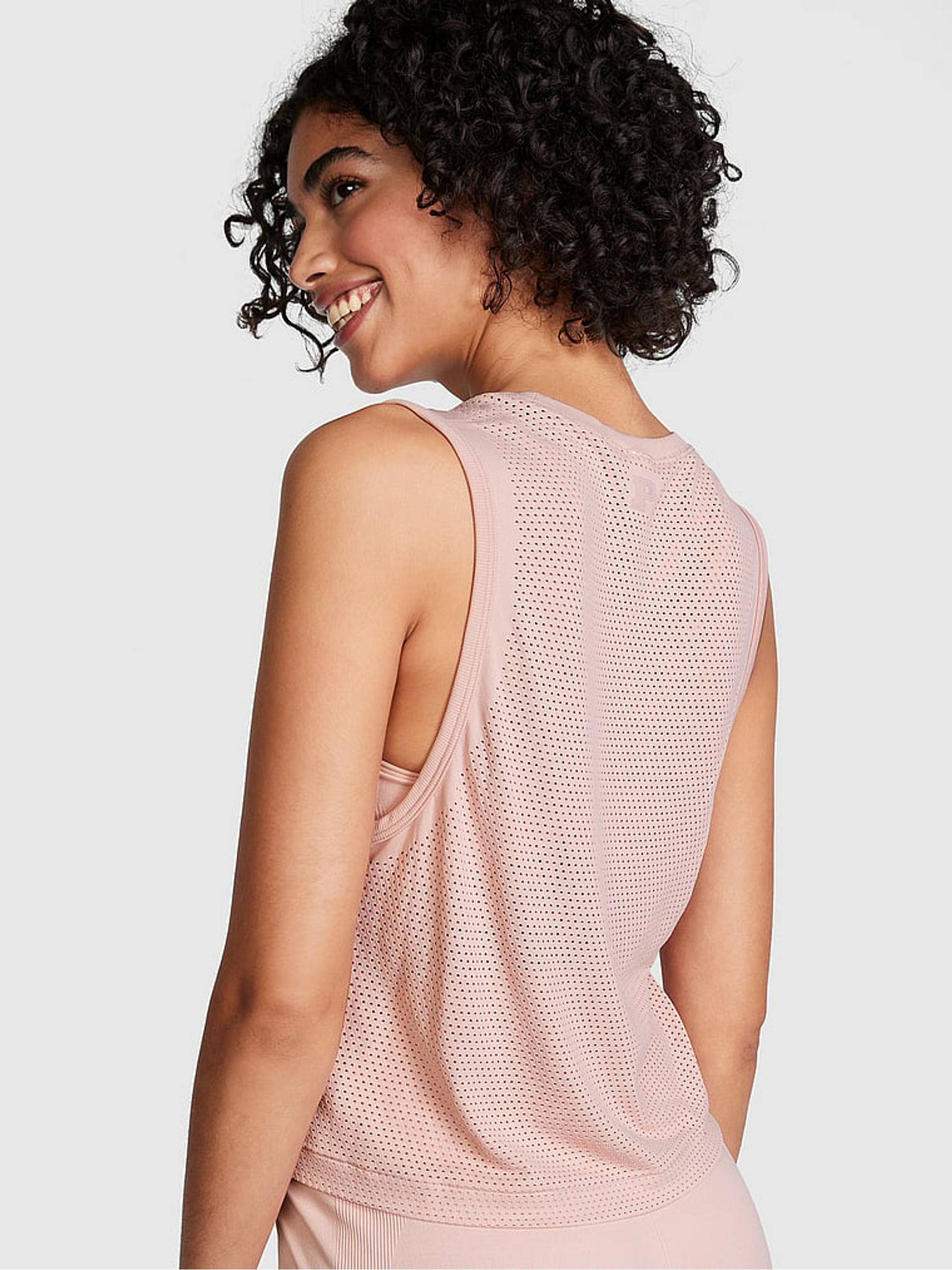 Wanna Be Pink Drapey Muscle Tank Top - Image 2 of 2 Wanna Be Pink Drapey Muscle Tank Top - Image 2 of 2