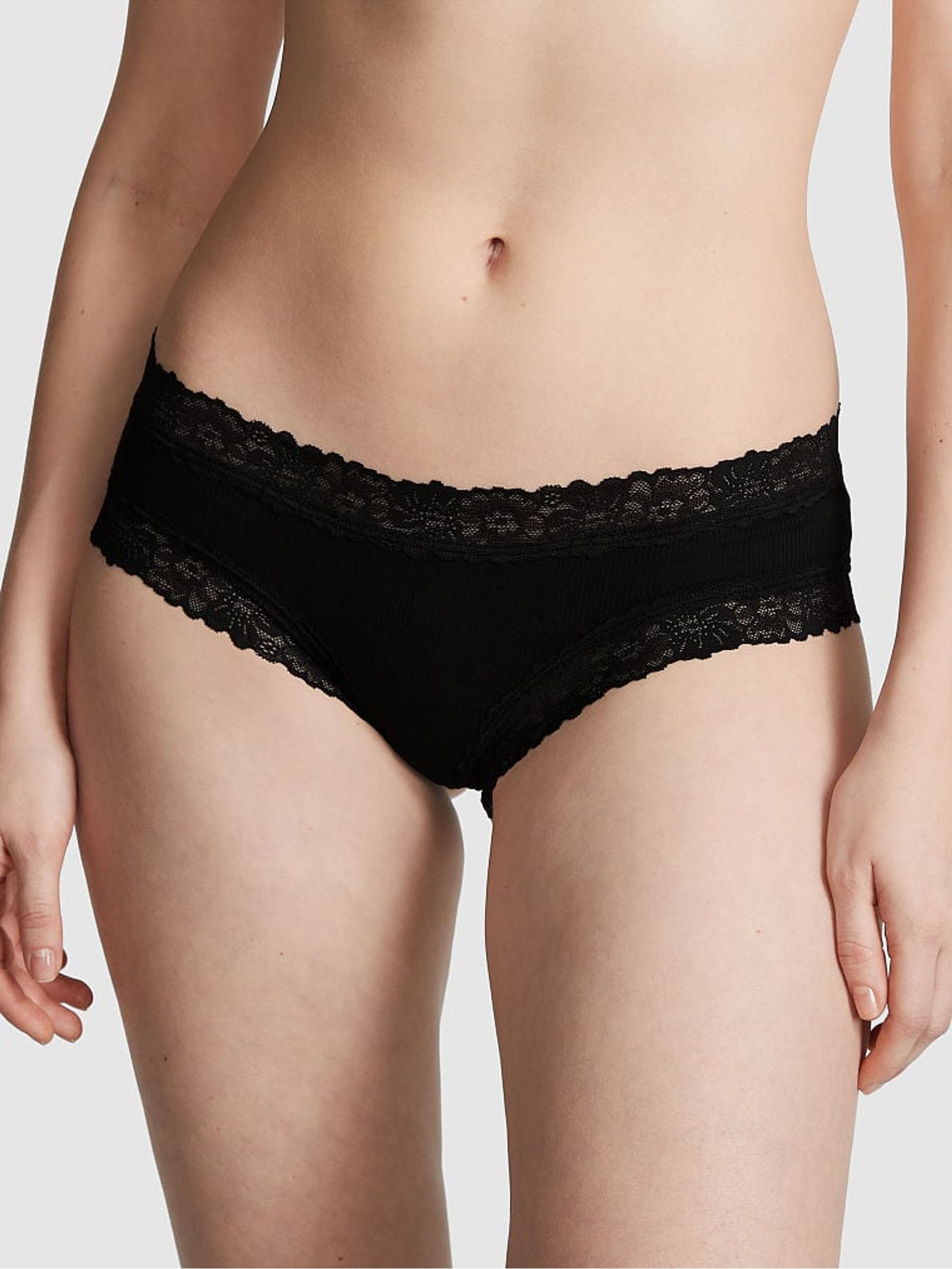 Pure Black Cheeky Lace Knickers - Image 1 of 3