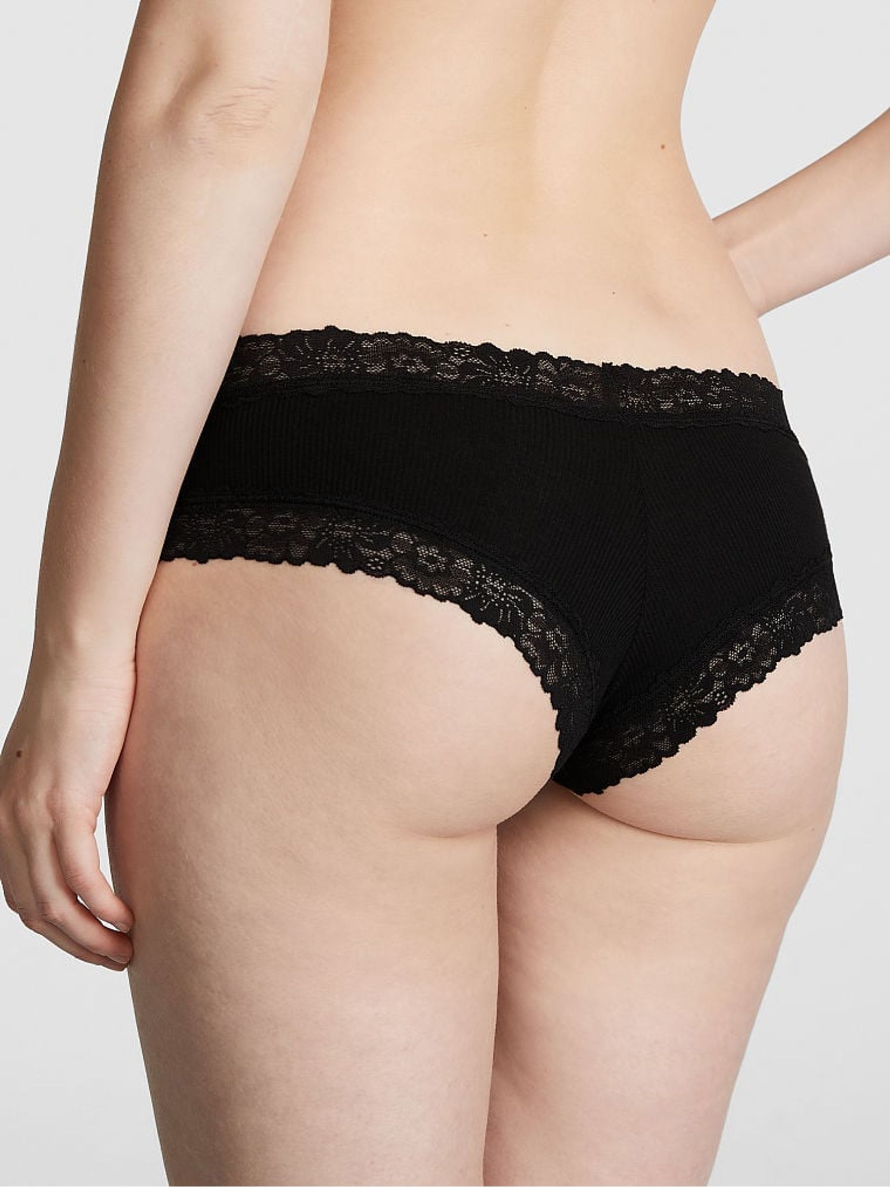 Pure Black Cheeky Lace Knickers - Image 2 of 3
