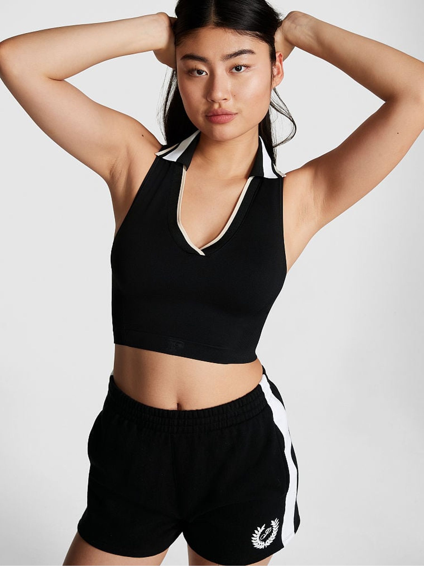 Pure Black Polo Tank Top - Image 1 of 3