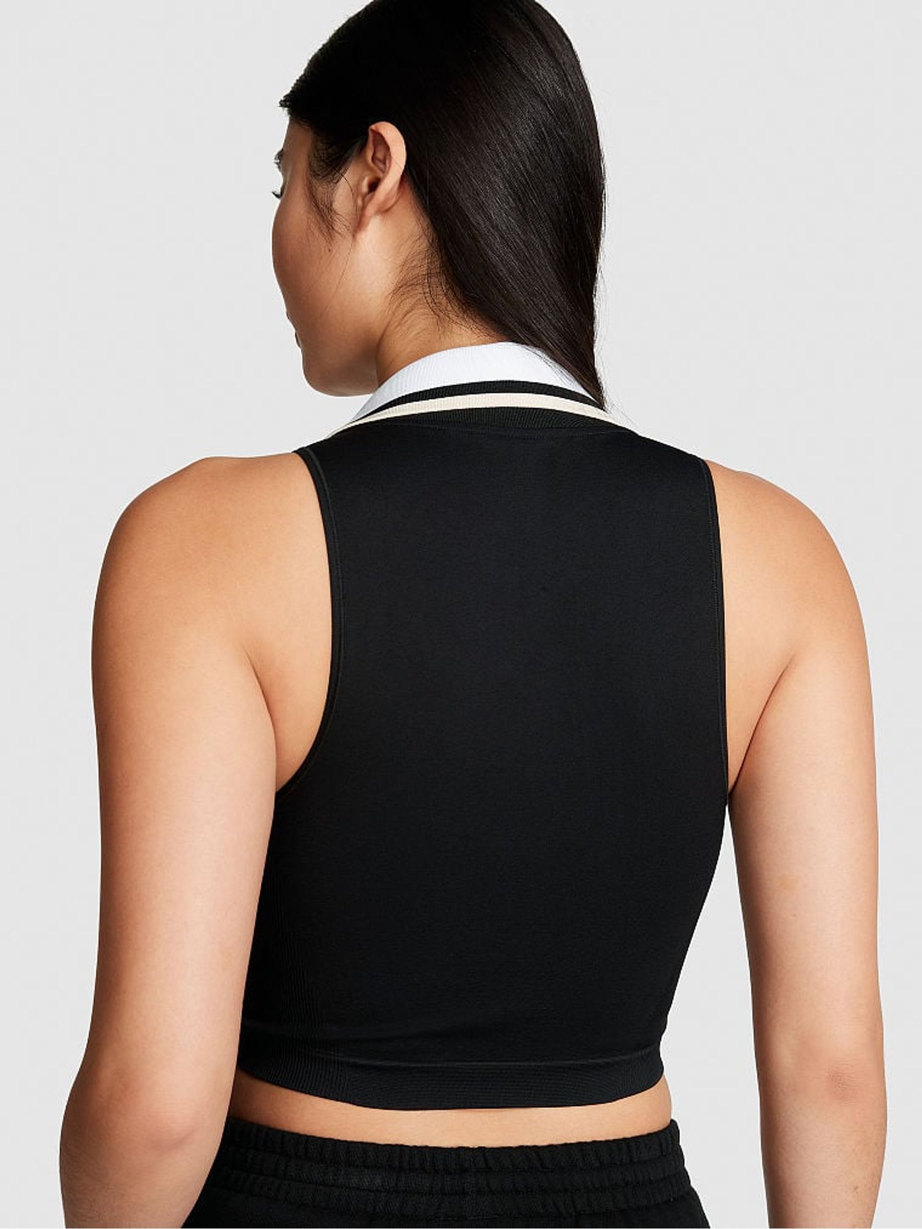 Pure Black Polo Tank Top - Image 2 of 3