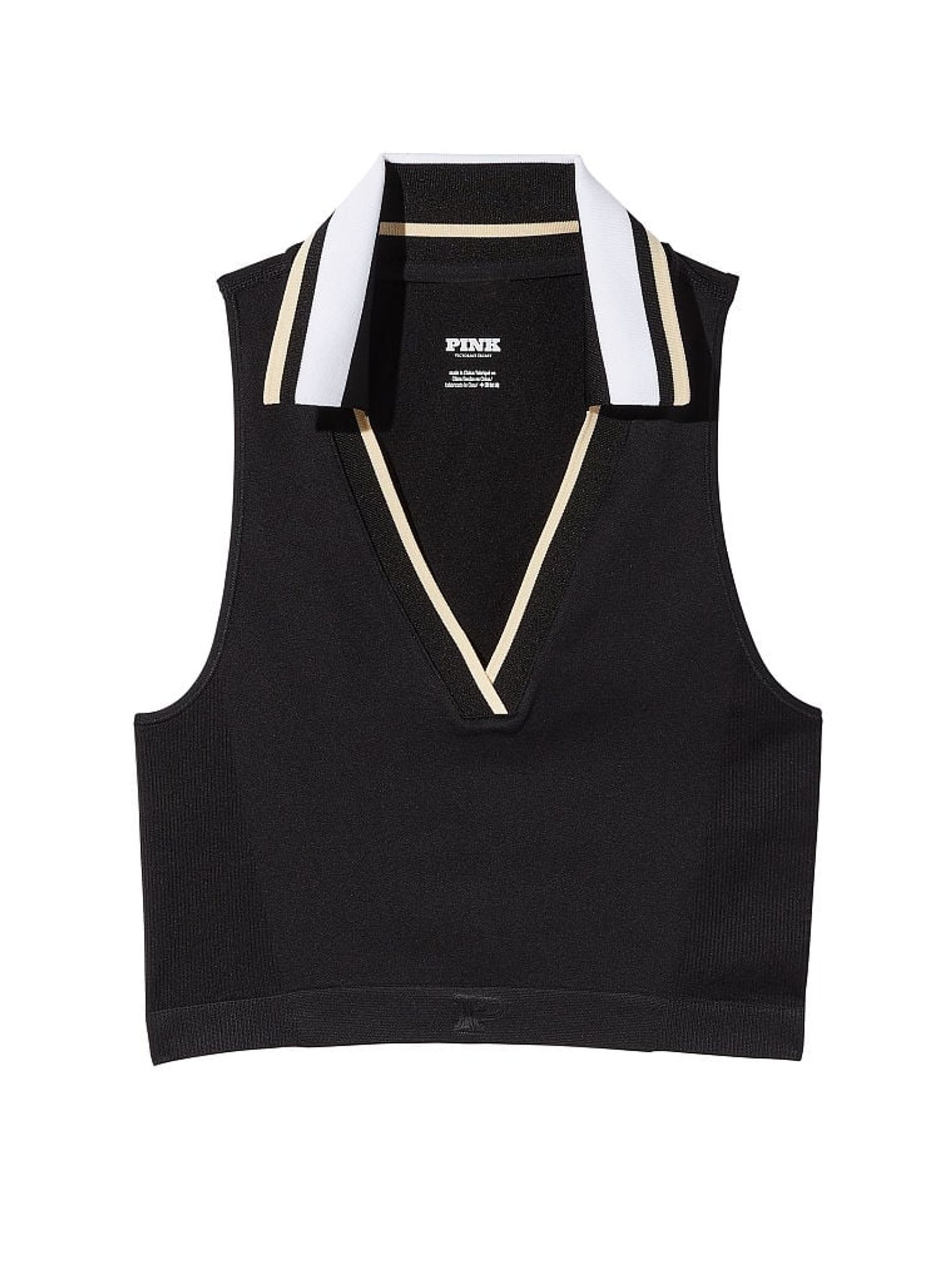 Pure Black Polo Tank Top - Image 3 of 3