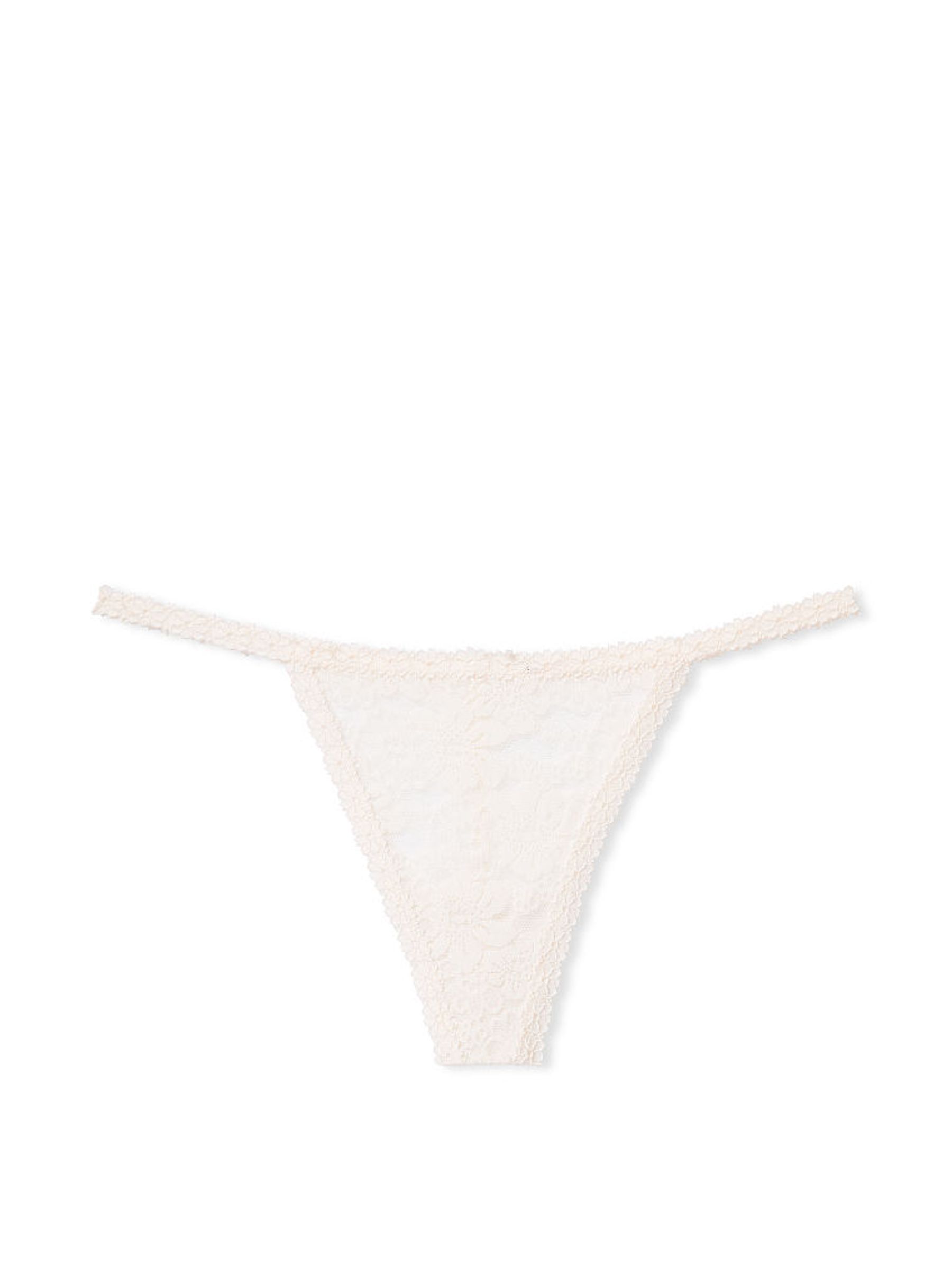 Coconut White G String Lace Knickers - Image 3 of 3