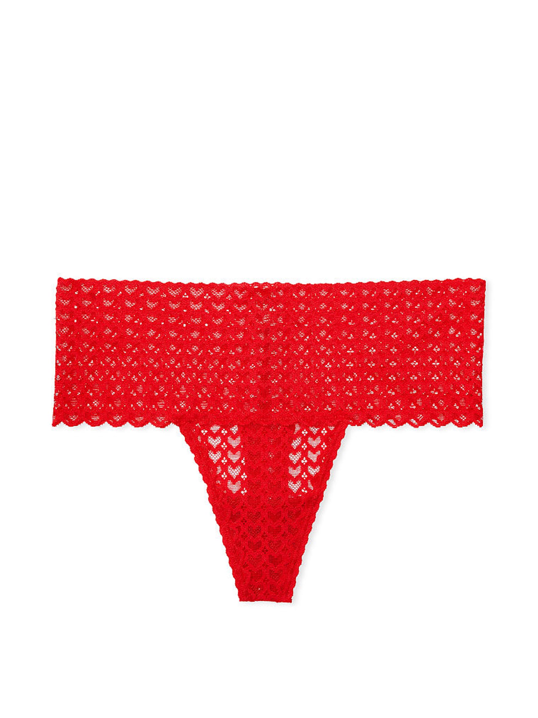 Red Pepper Heart Lace Thong Knickers - Image 3 of 3