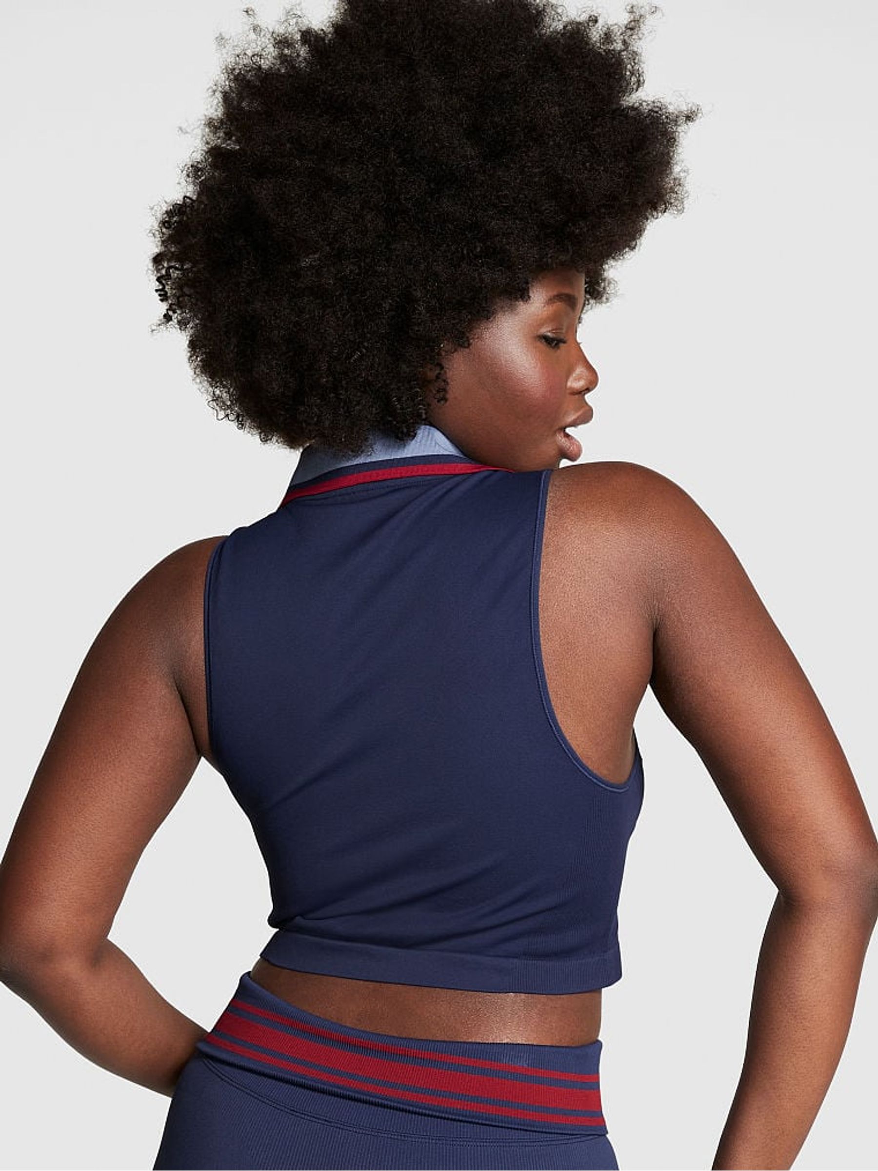Midnight Navy Blue Polo Tank Top - Image 2 of 3