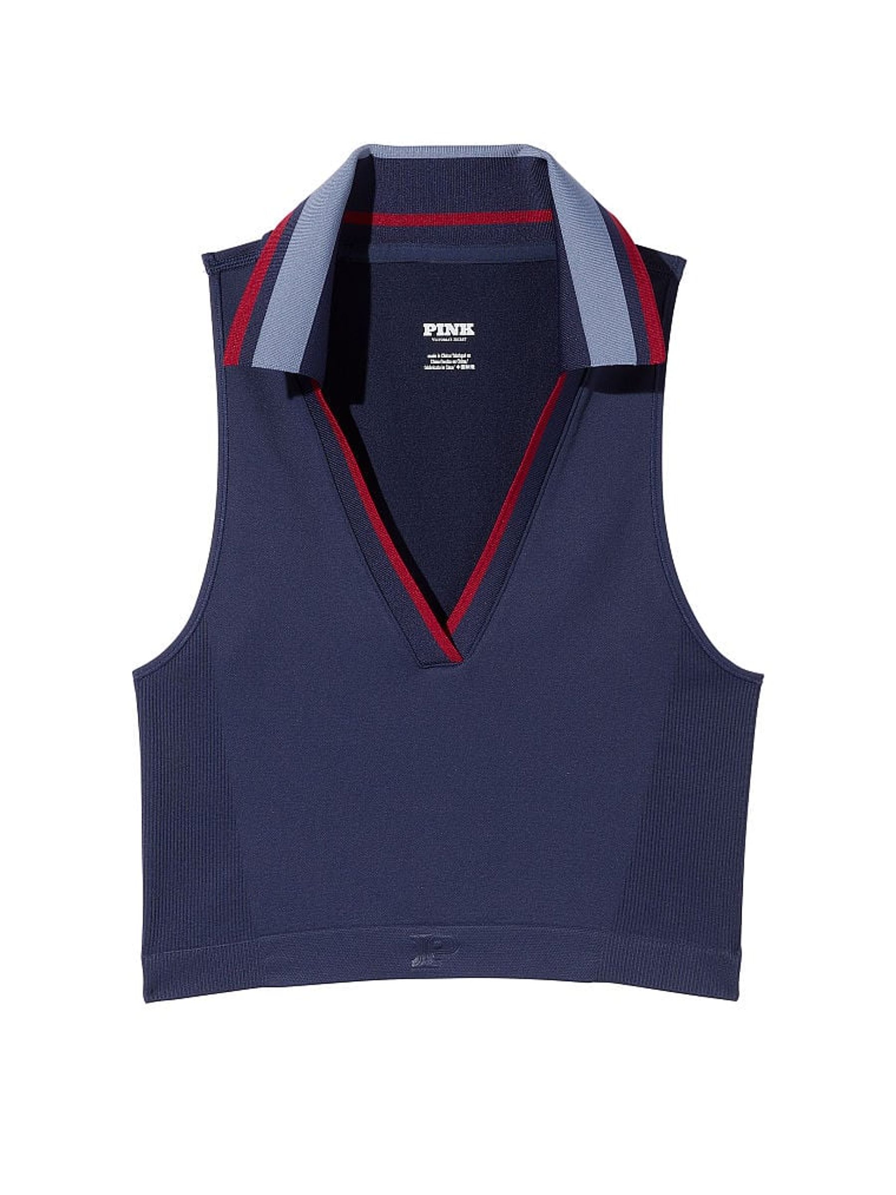 Midnight Navy Blue Polo Tank Top - Image 3 of 3