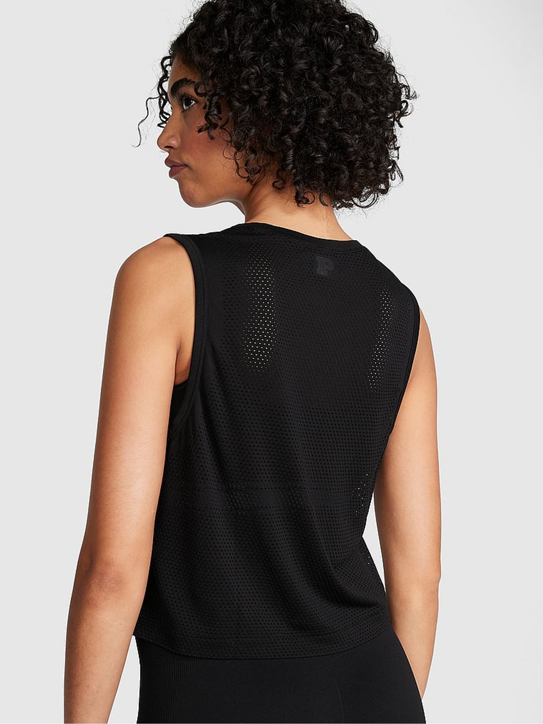 Pure Black Drapey Muscle Tank Top - Image 2 of 3