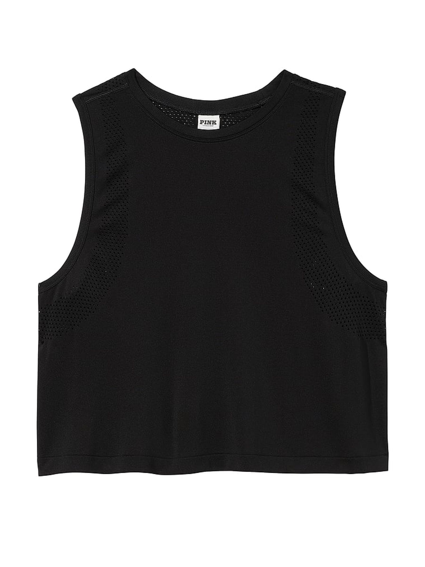 Pure Black Drapey Muscle Tank Top - Image 3 of 3