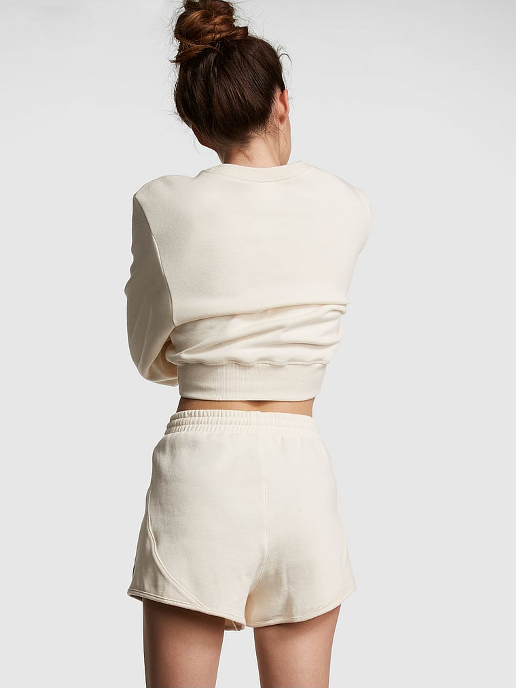 Wildflower Creamer White Ribbed Cotton Floral Embroidered Shorts - Image 3 of 3