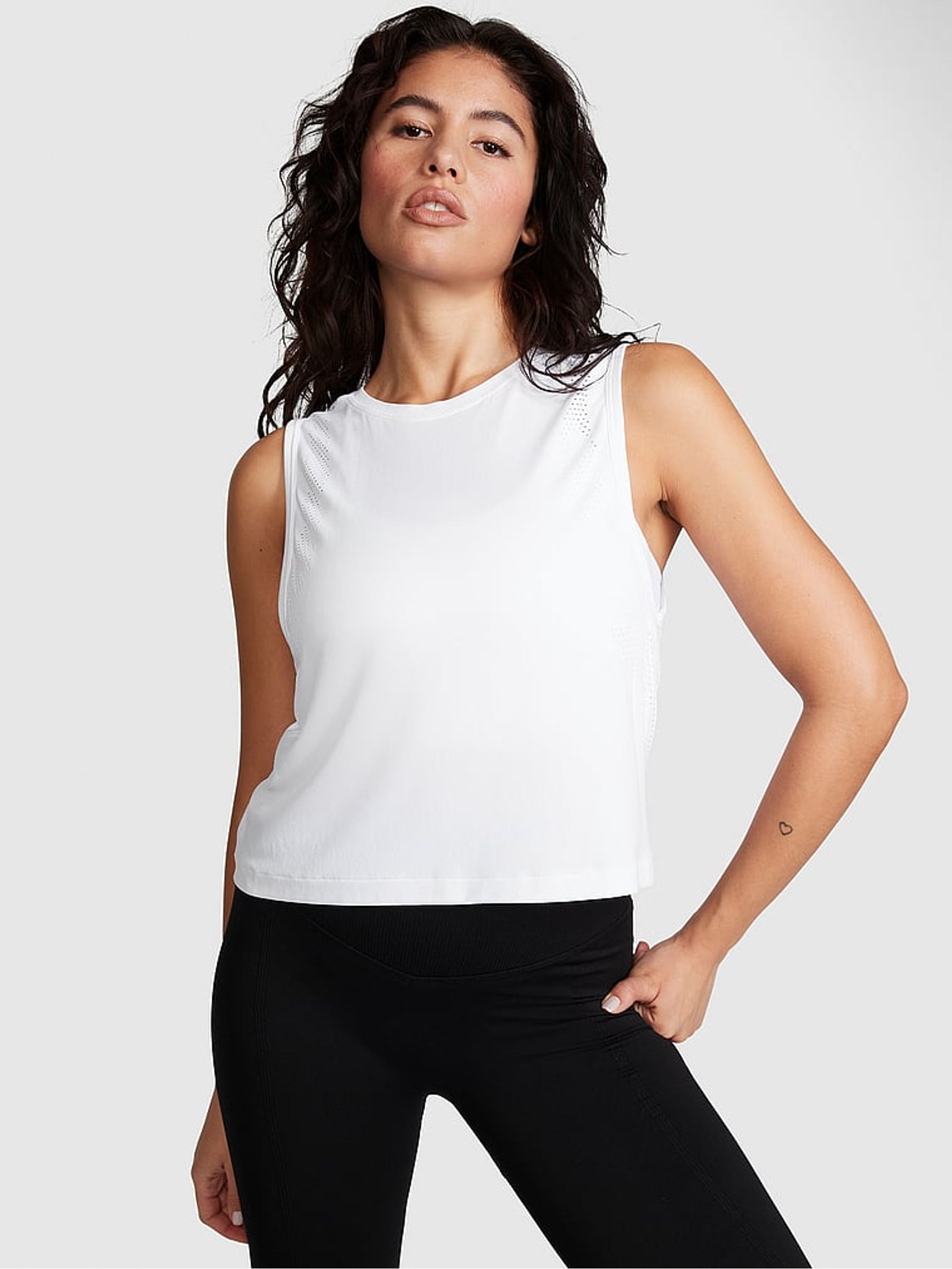 Optic White Drapey Muscle Tank Top - Image 1 of 3