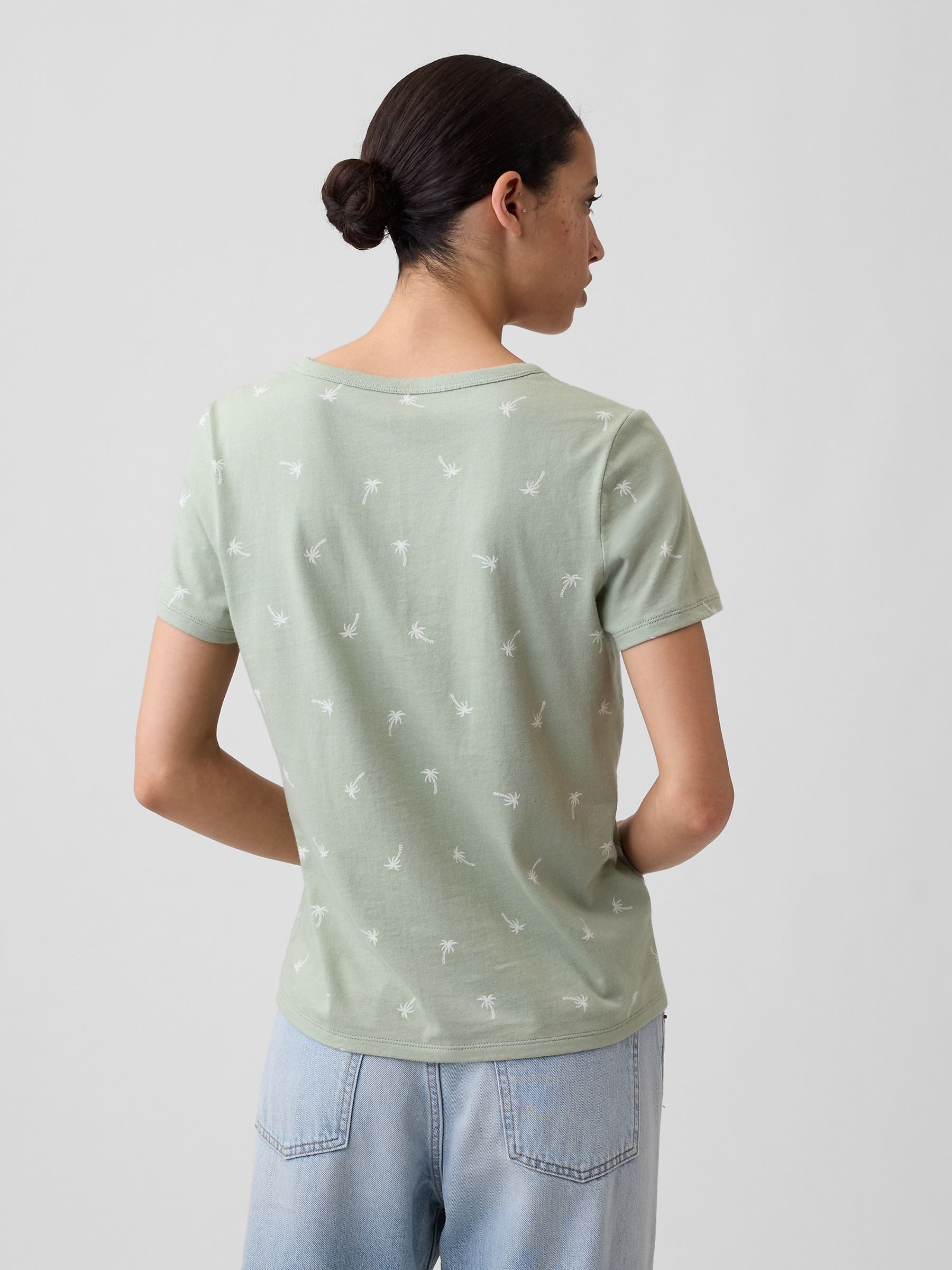 Green Palm Favorite Print V-Neck Short Sleeve T-Shirt - Image 2 of 5