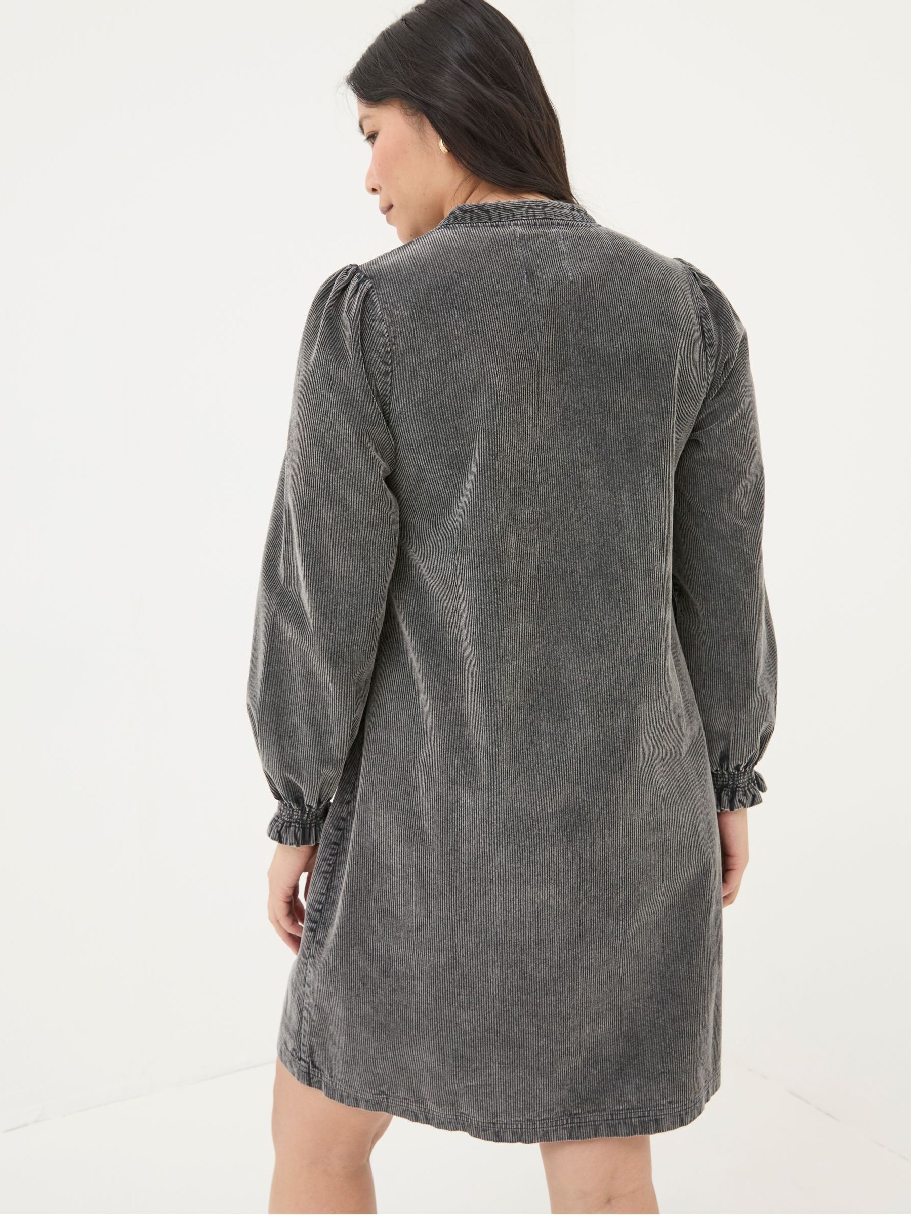Fran Charcoal Grey Cord Tunic Dress - Image 4 of 7