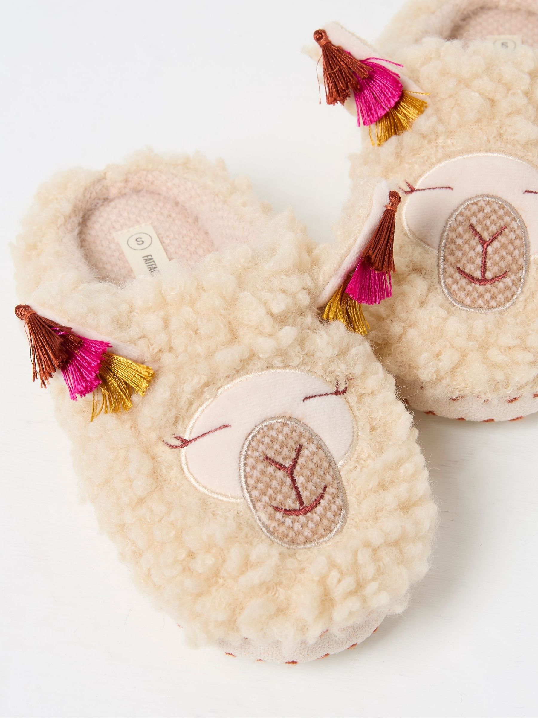 Lila Ivory Llama Slippers - Image 2 of 2