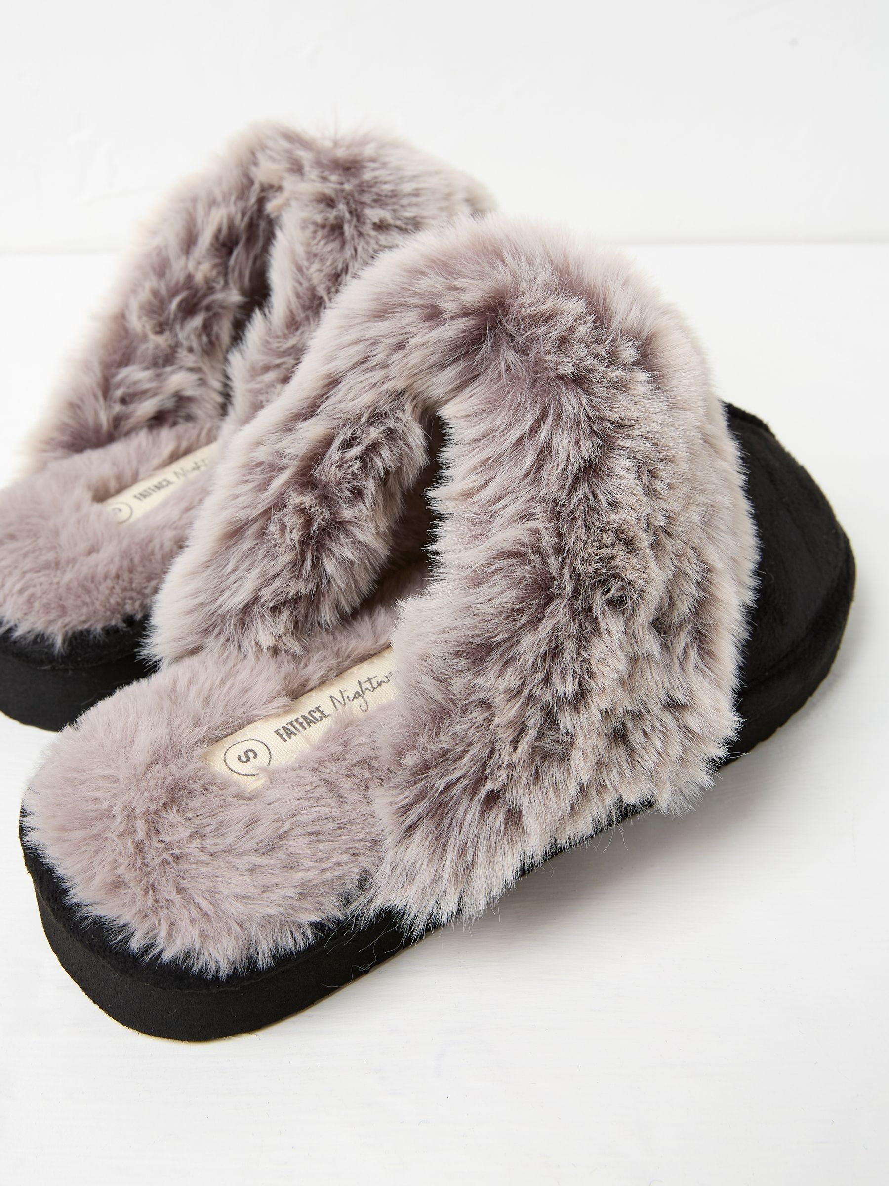 Kaia Black Faux Fur Cuff Mules - Image 2 of 2