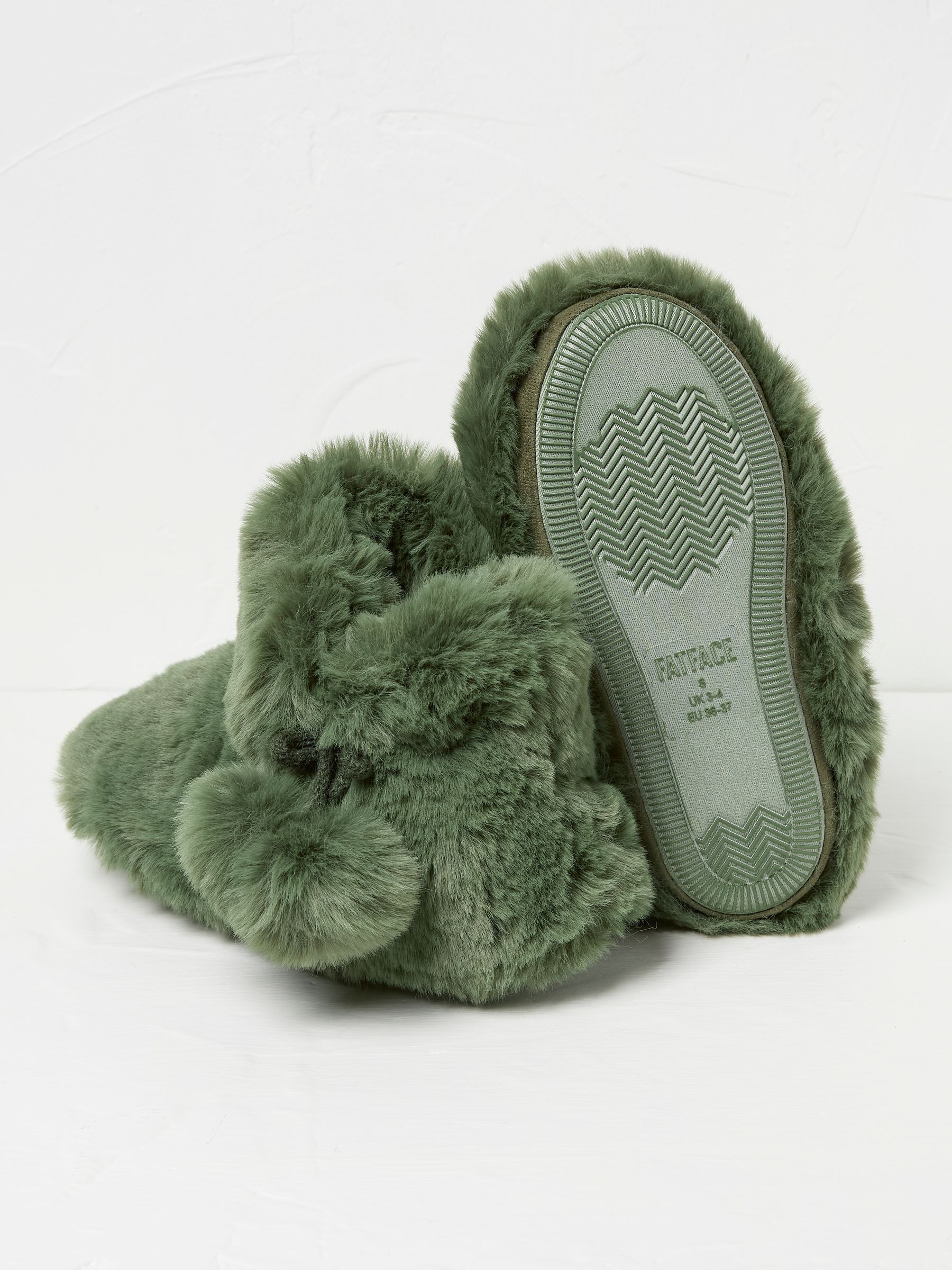 Farah Khaki Green Faux Fur Boots - Image 2 of 3