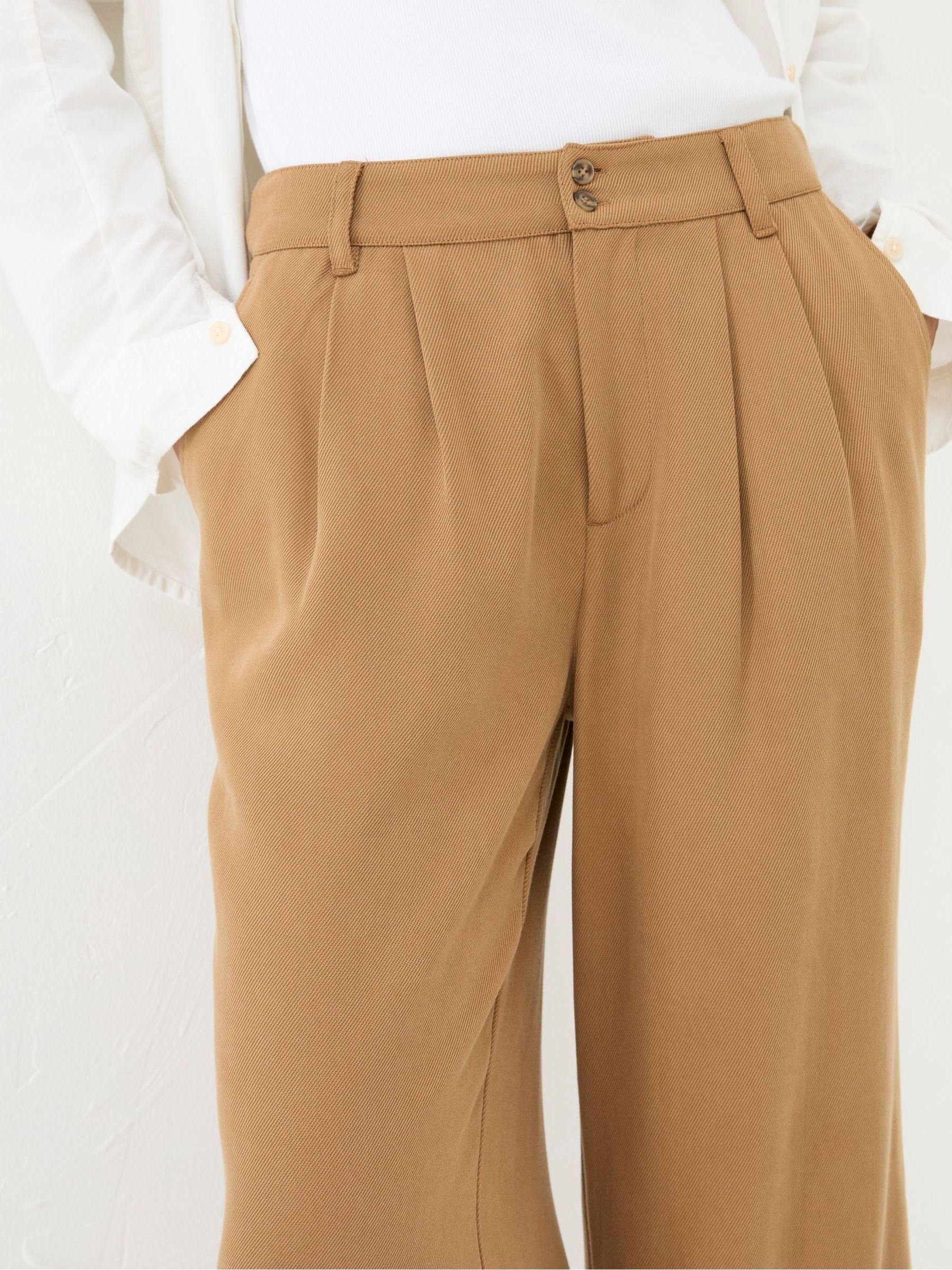 Dark Natural Ginger Wide Leg Drape Trousers - Image 5 of 6