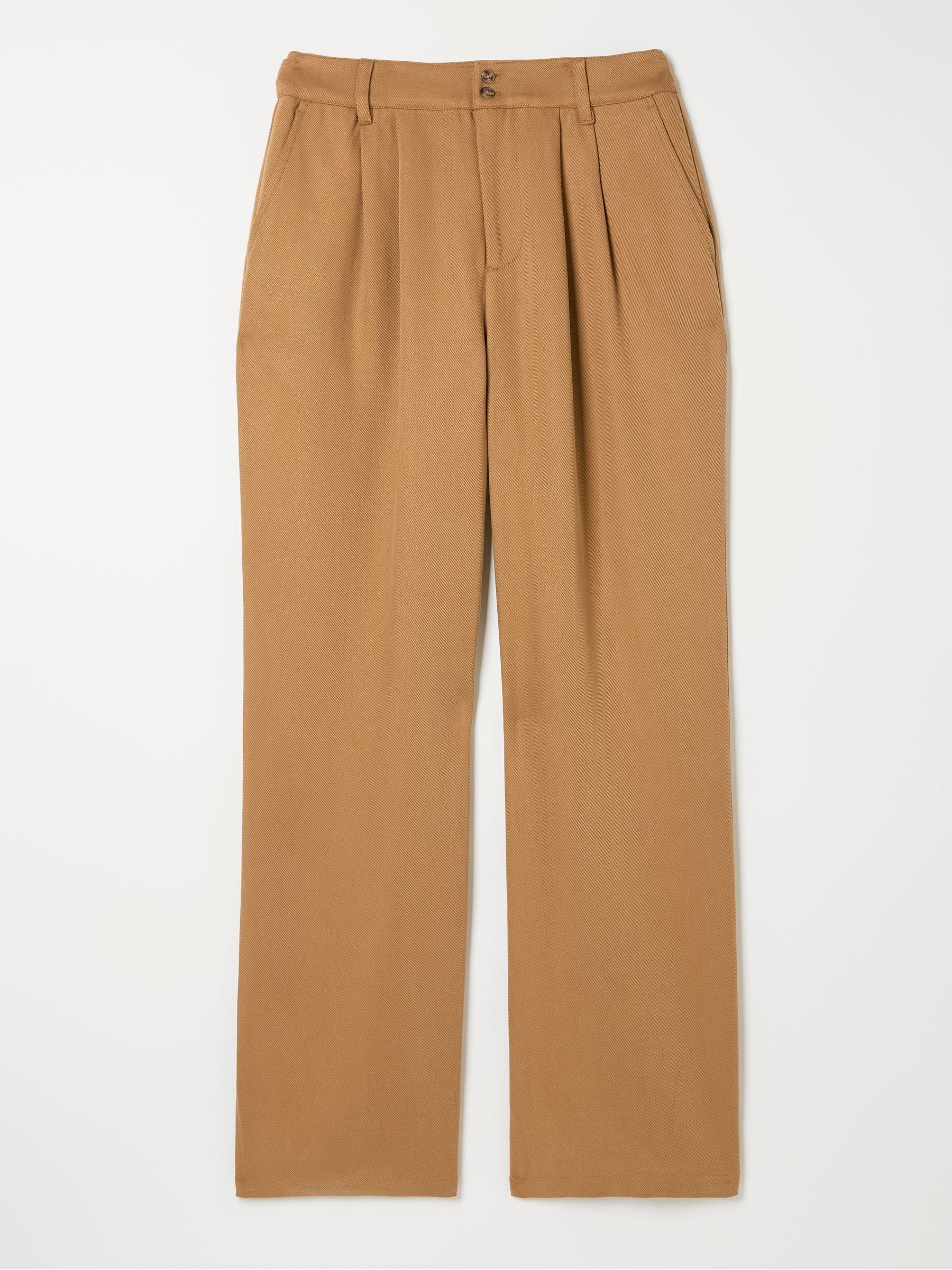 Dark Natural Ginger Wide Leg Drape Trousers - Image 6 of 6