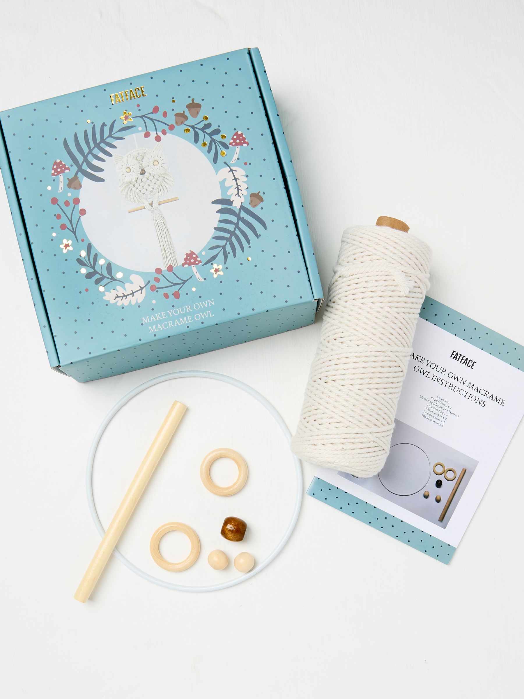 Natural Make Your Own Macrame Owl Kit - Image 2 of 2