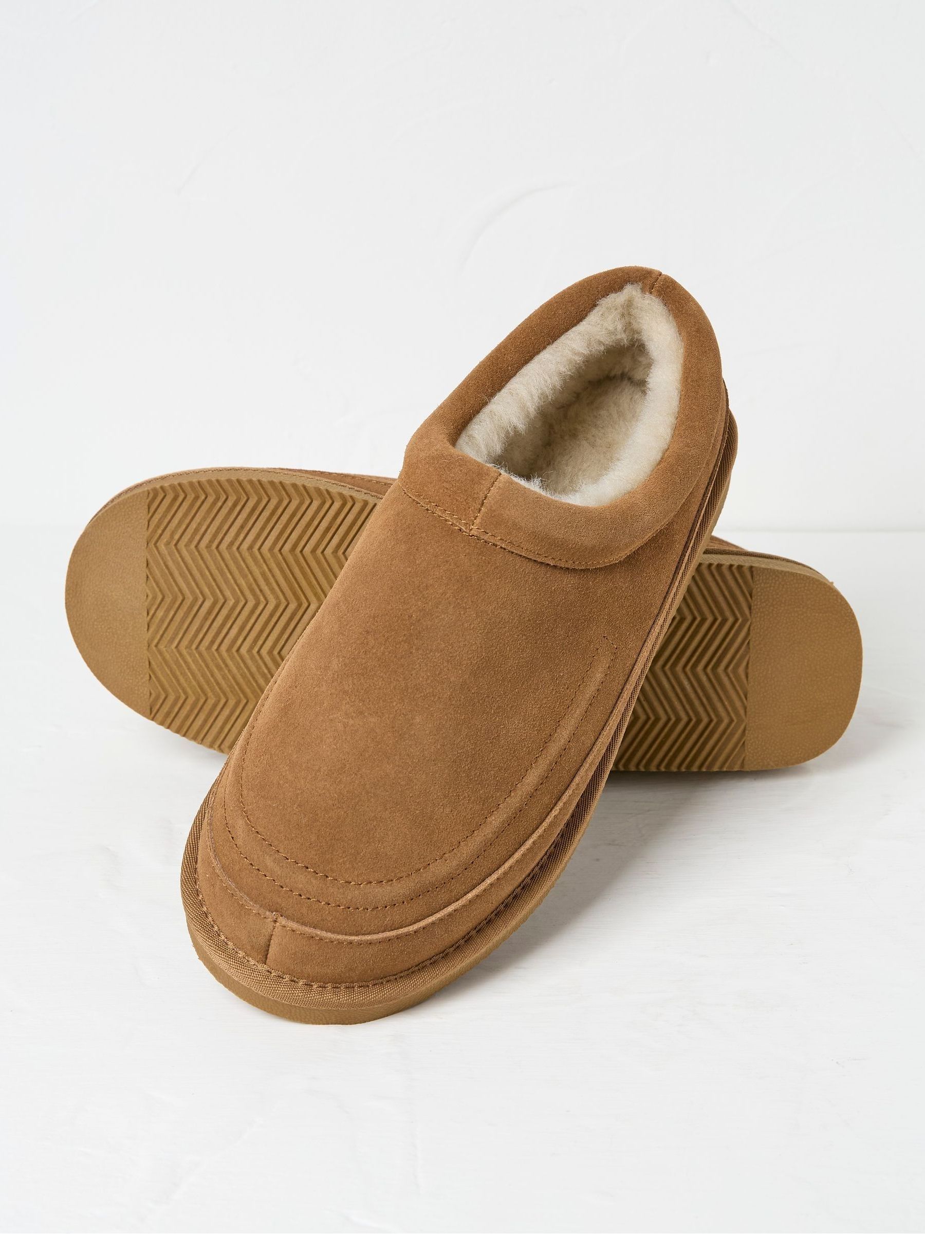Lewis Tan Brown Suede Snug Mule Slippers - Image 2 of 3