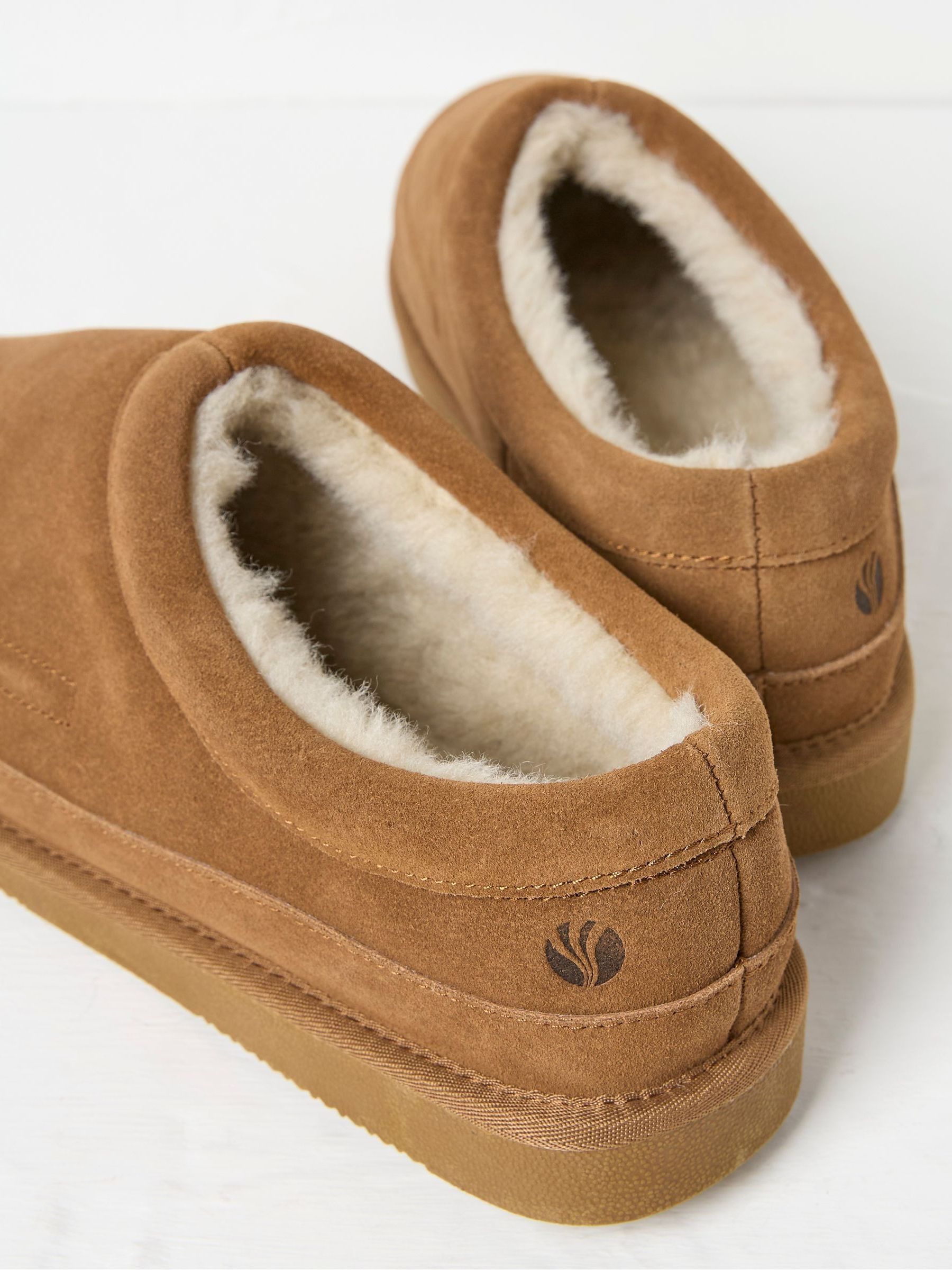 Lewis Tan Brown Suede Snug Mule Slippers - Image 3 of 3