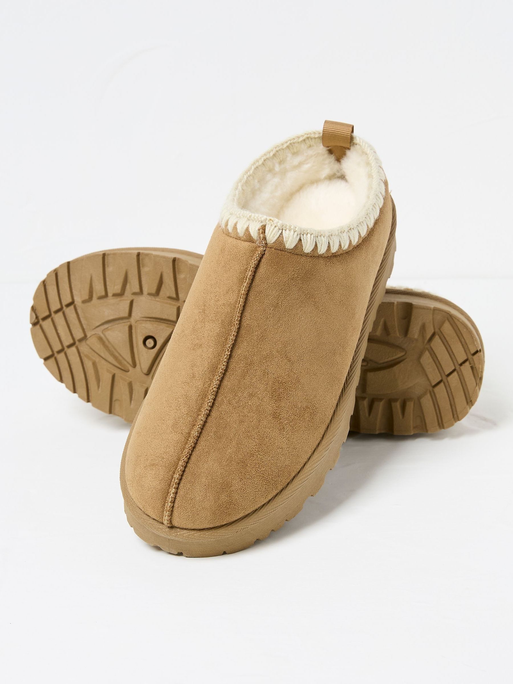 Lyra Tan Brown Snug Mule Slippers - Image 2 of 2