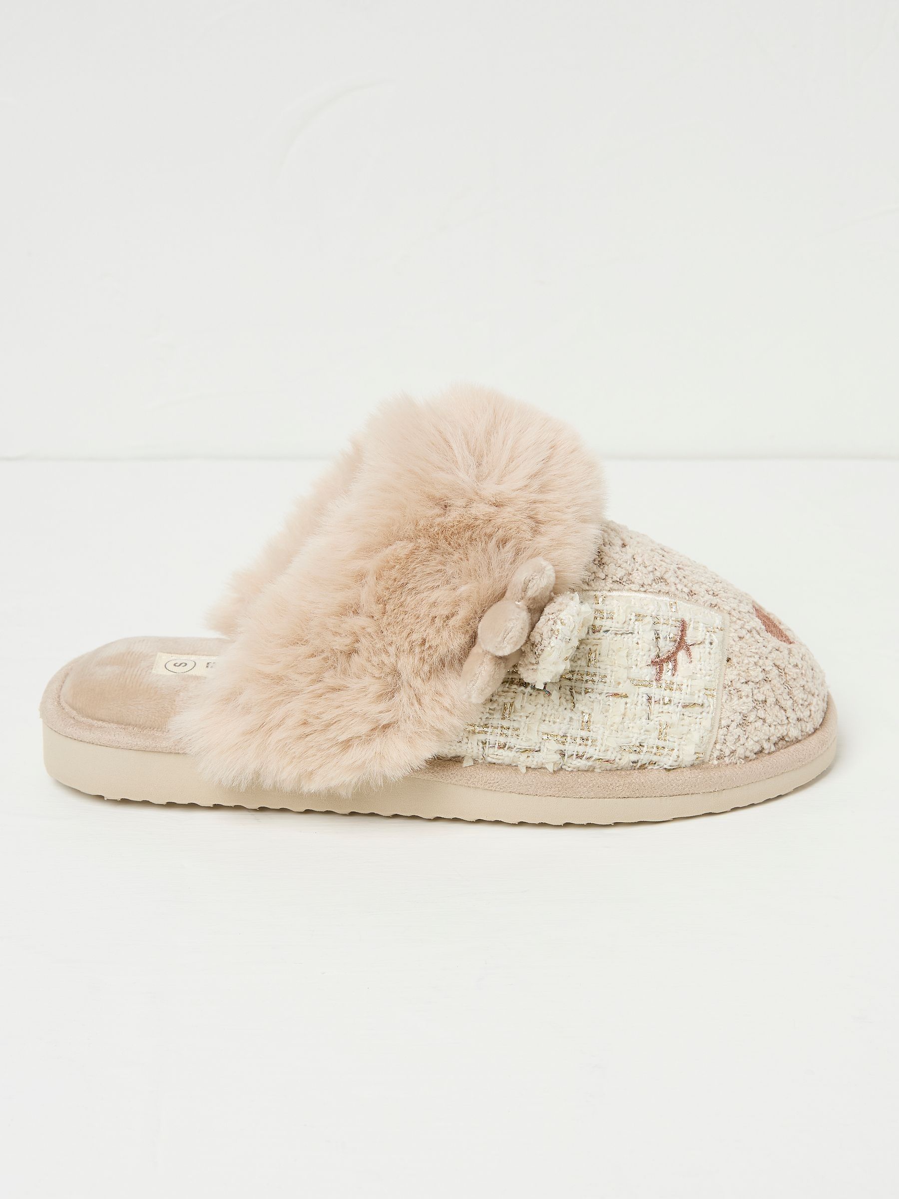 Delilah Ivory Deer Slippers - Image 1 of 2