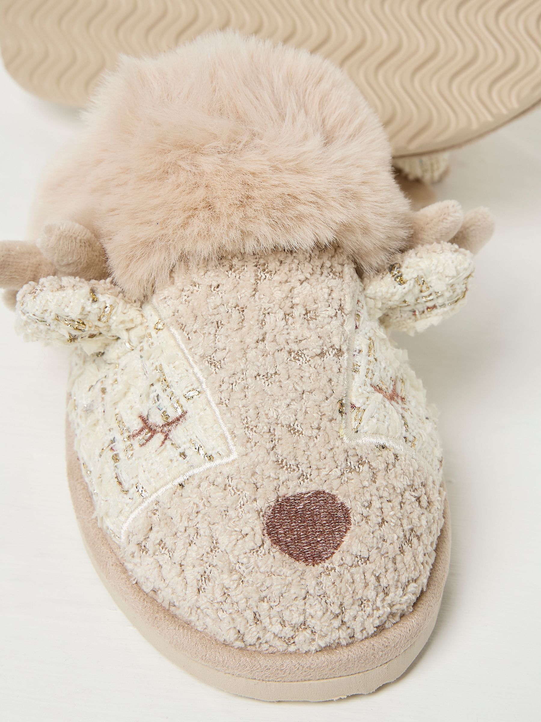 Delilah Ivory Deer Slippers - Image 2 of 2
