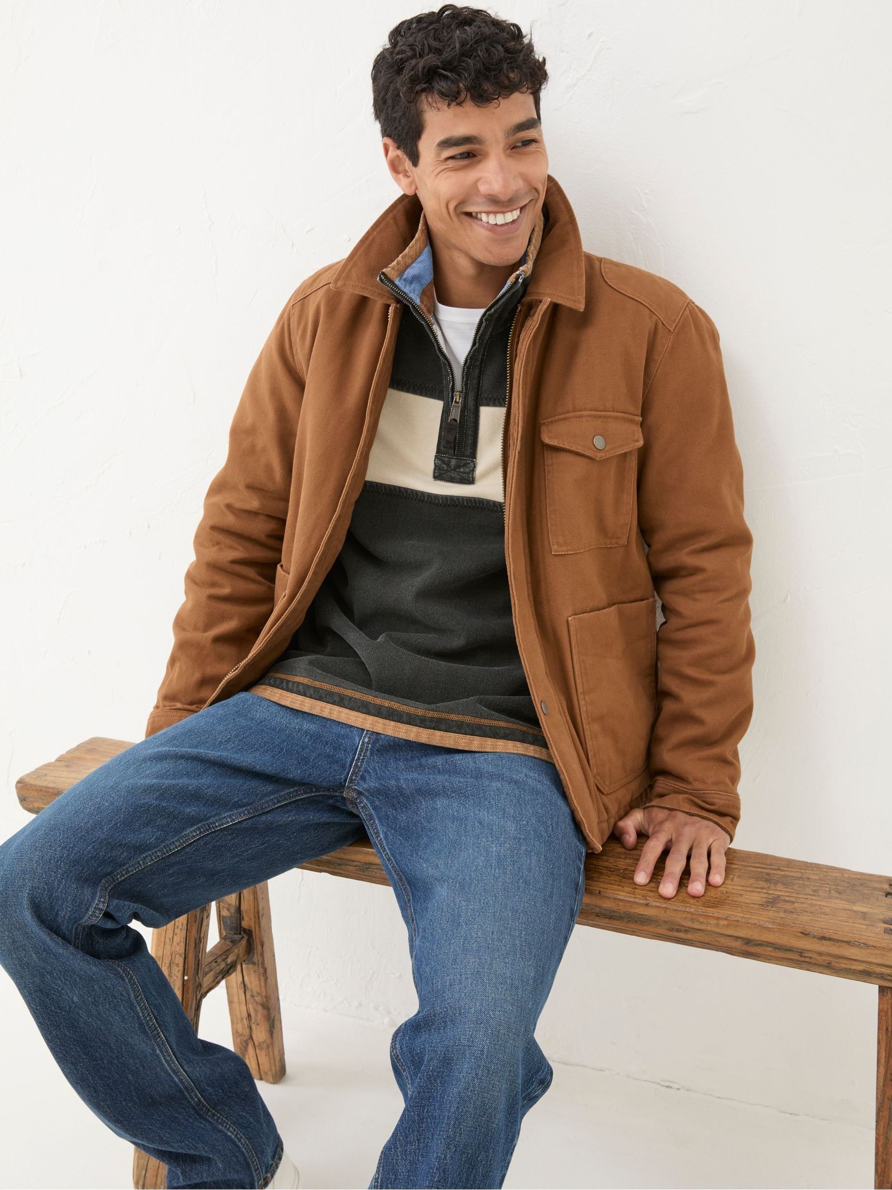 Brandon Tan Brown Canvas Jacket - Image 3 of 5
