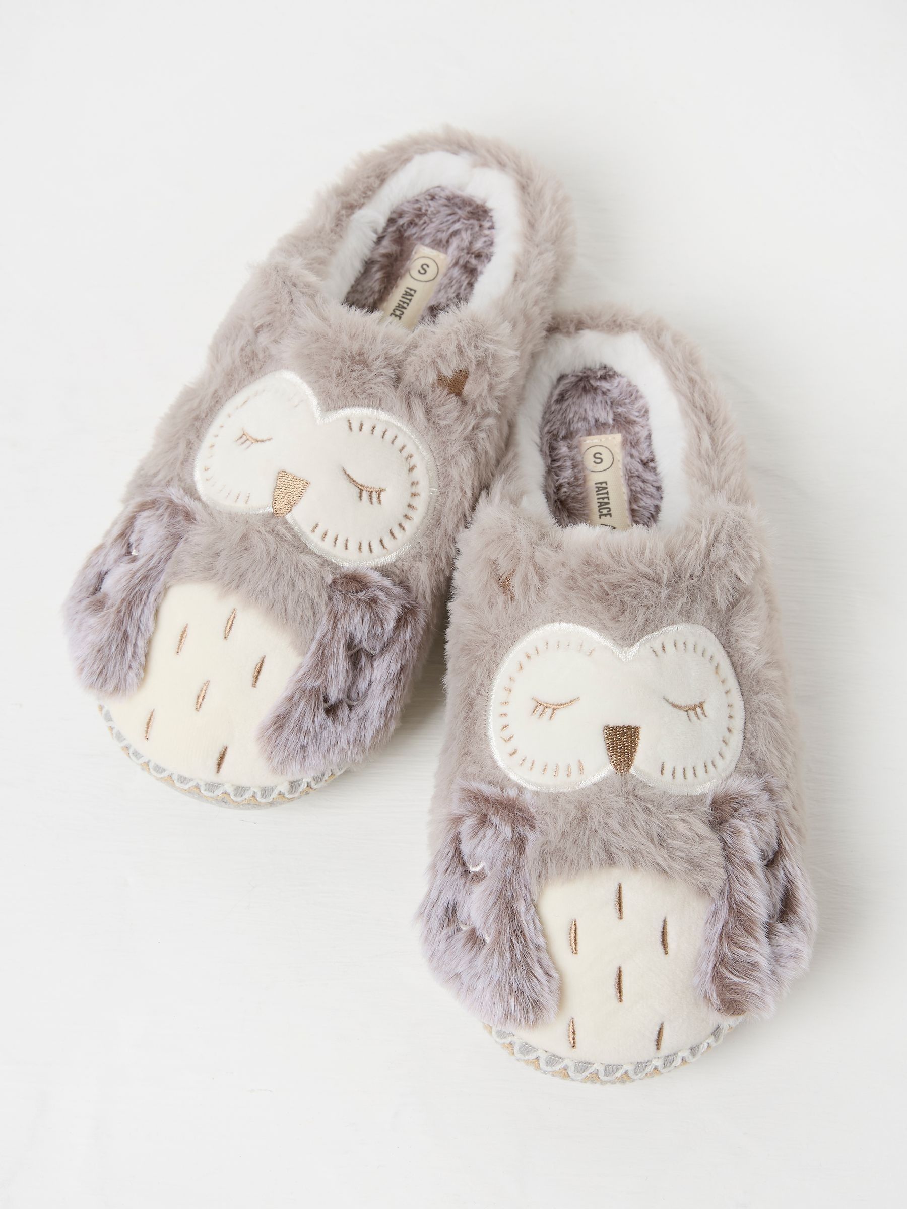 Ophelia Light Grey Ophelia Owl Slippers - Image 1 of 3