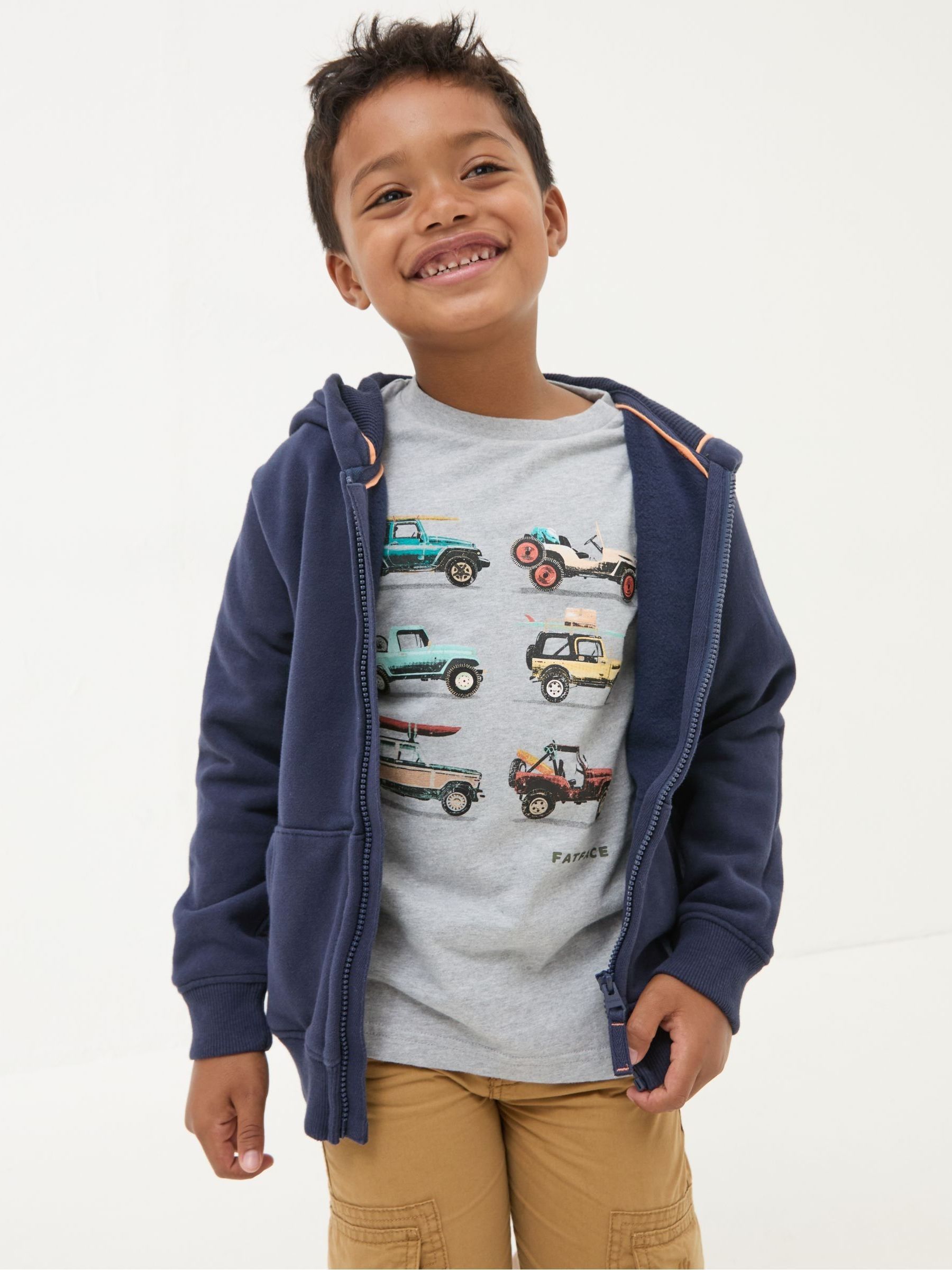 Navy Blue Adventure Zip Through Hoodie - Image 1 of 6