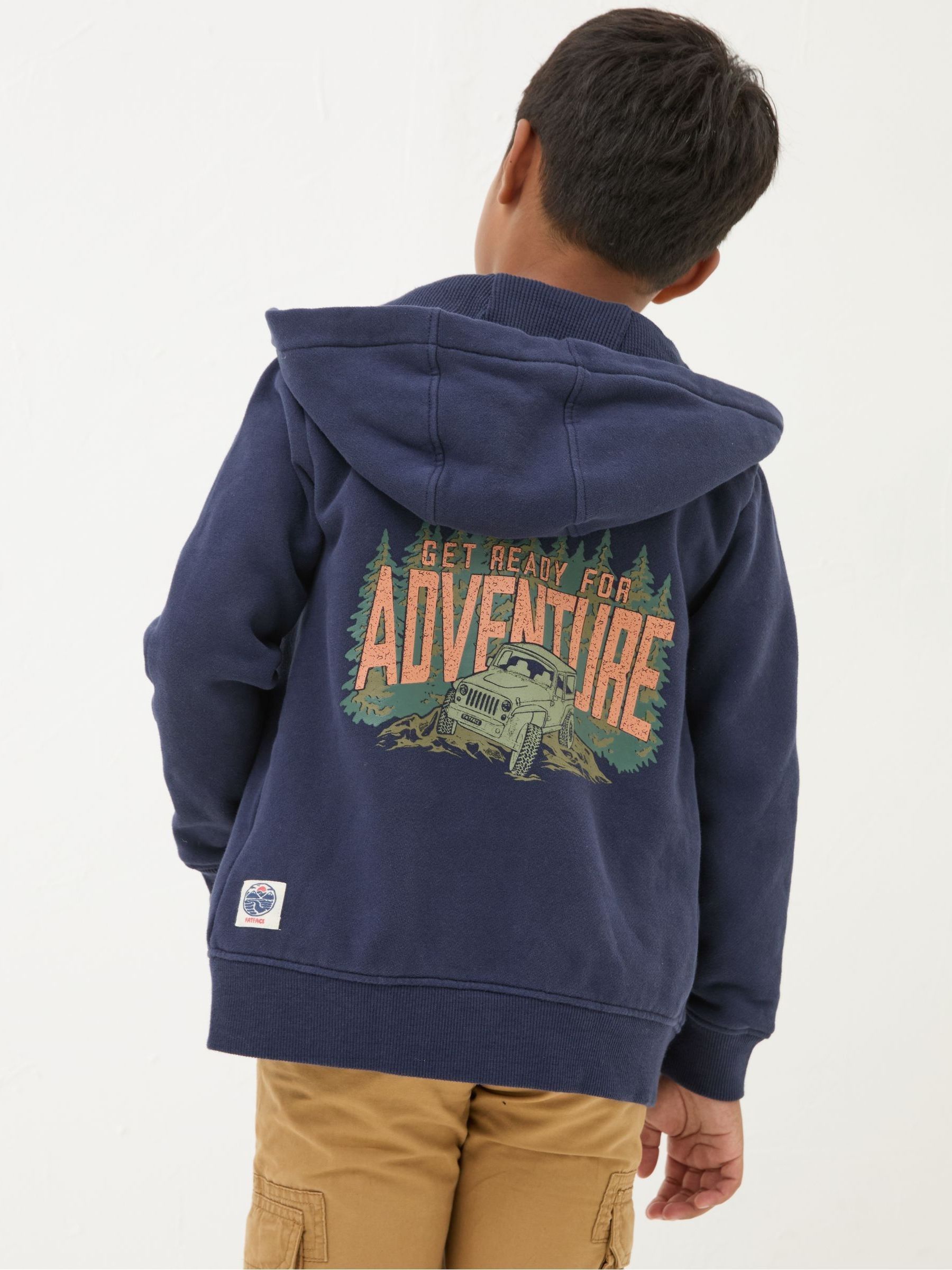 Navy Blue Adventure Zip Through Hoodie - Image 2 of 6