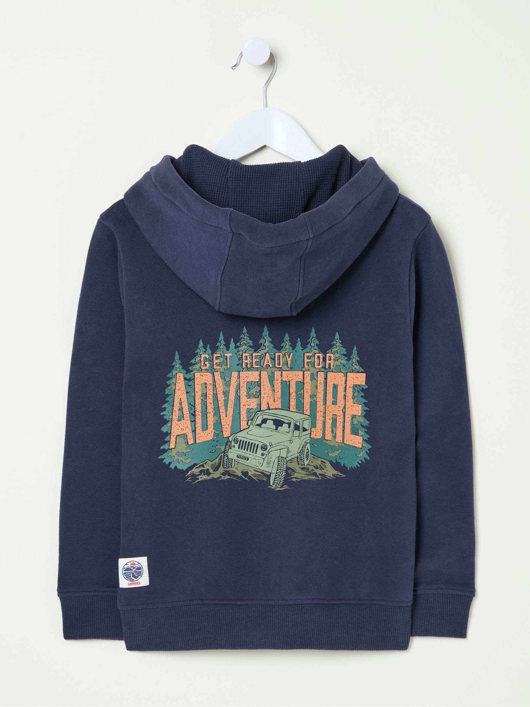 Navy Blue Adventure Zip Through Hoodie - Image 5 of 6