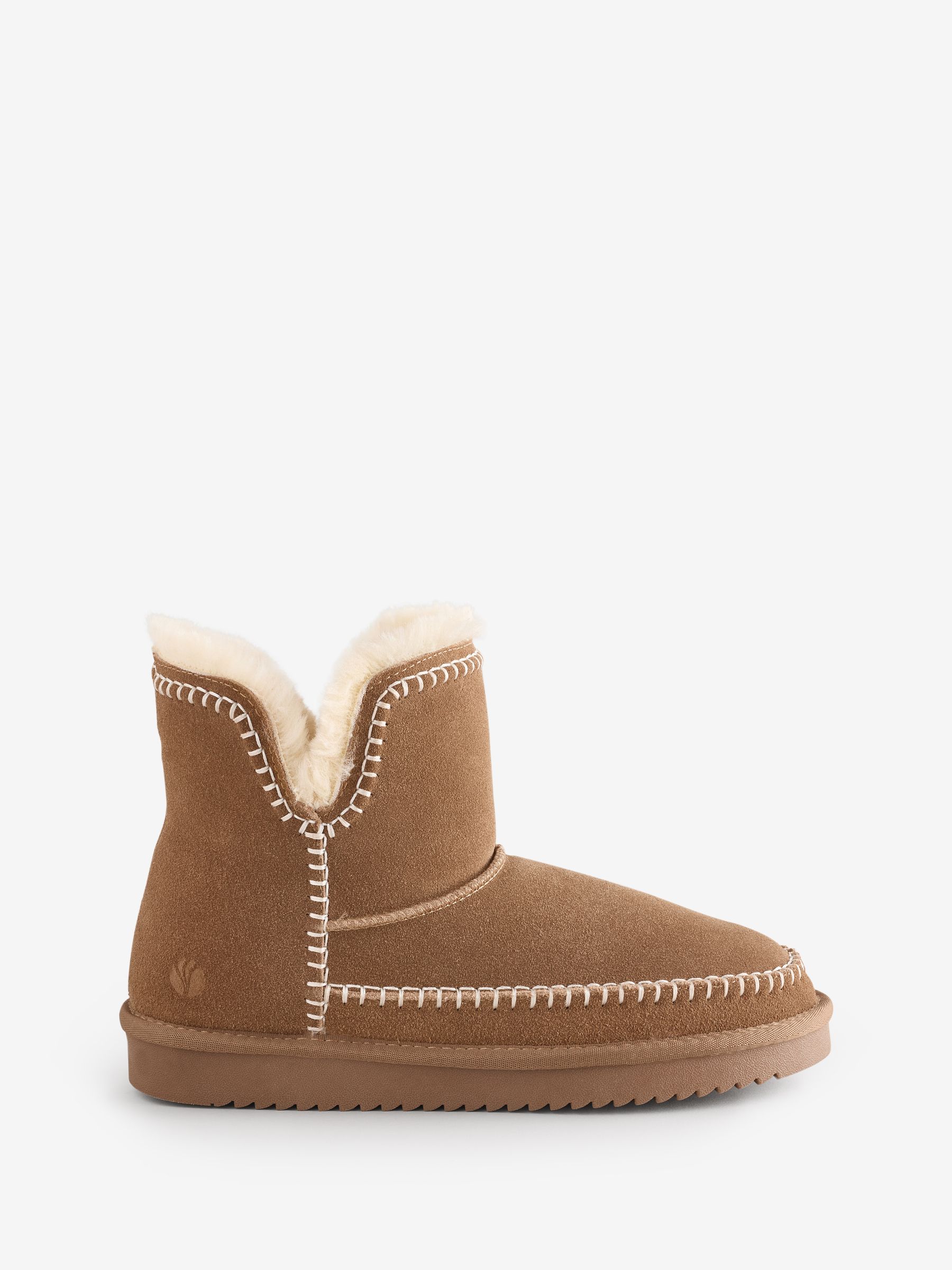 Tan Brown Embroidery Detail Mini Boots - Image 1 of 1