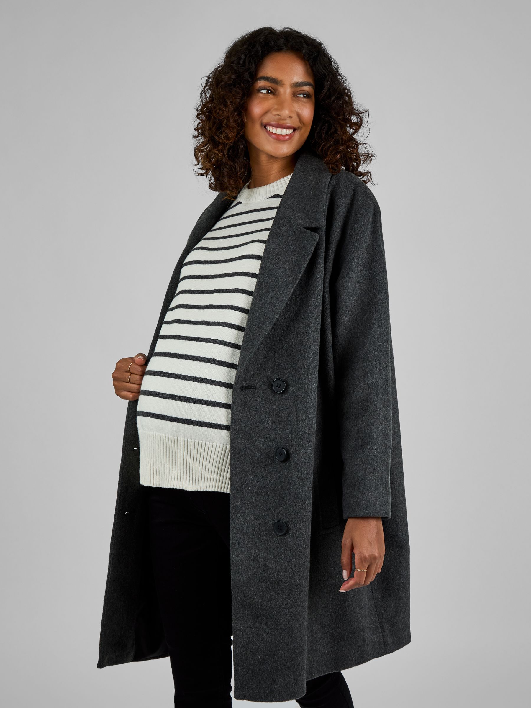 Grey Maternity Tailored Coat - Image 3 of 5