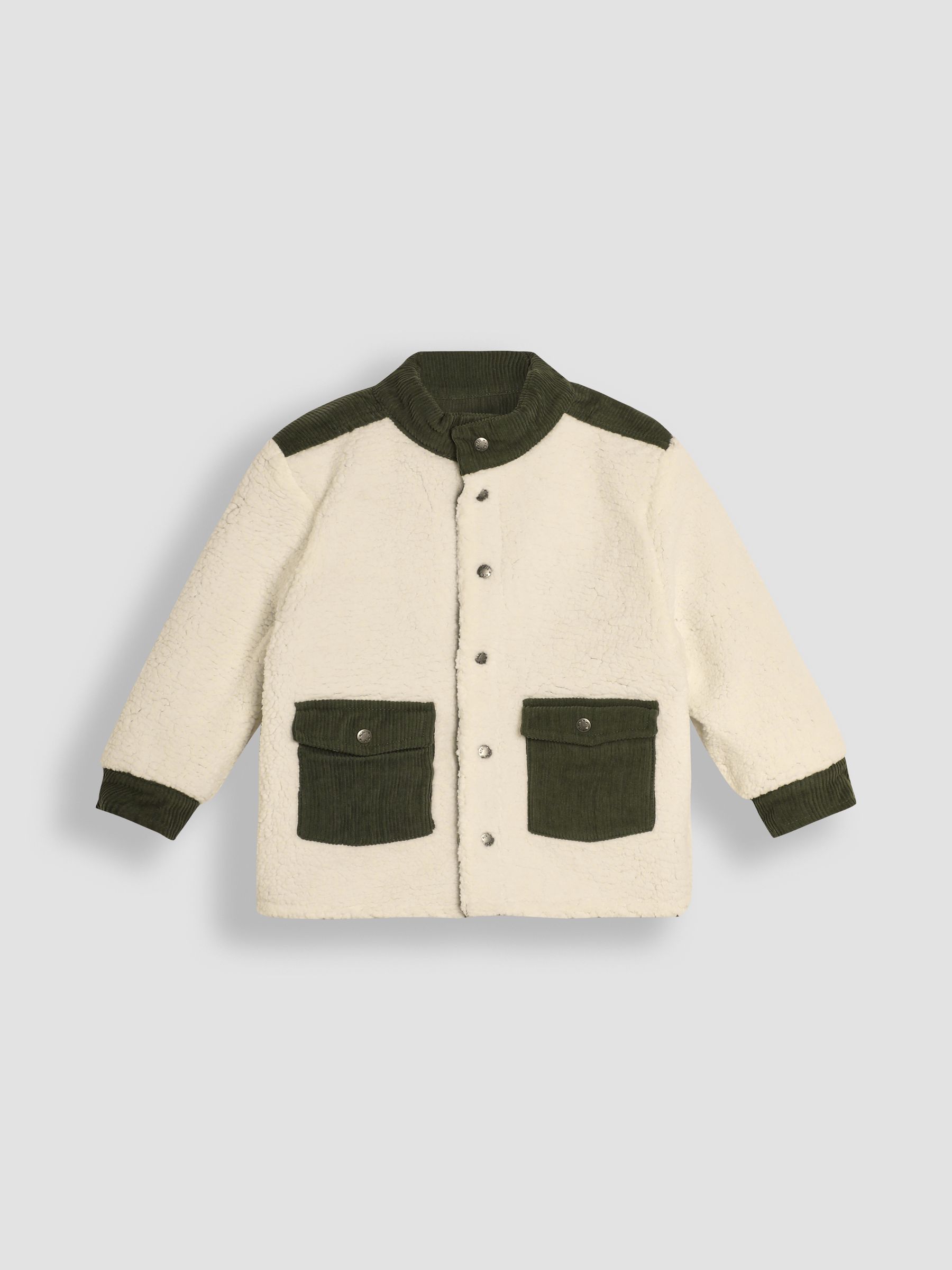 Khaki Green Reversible Cord & Teddy Fleece Jacket - Image 6 of 9
