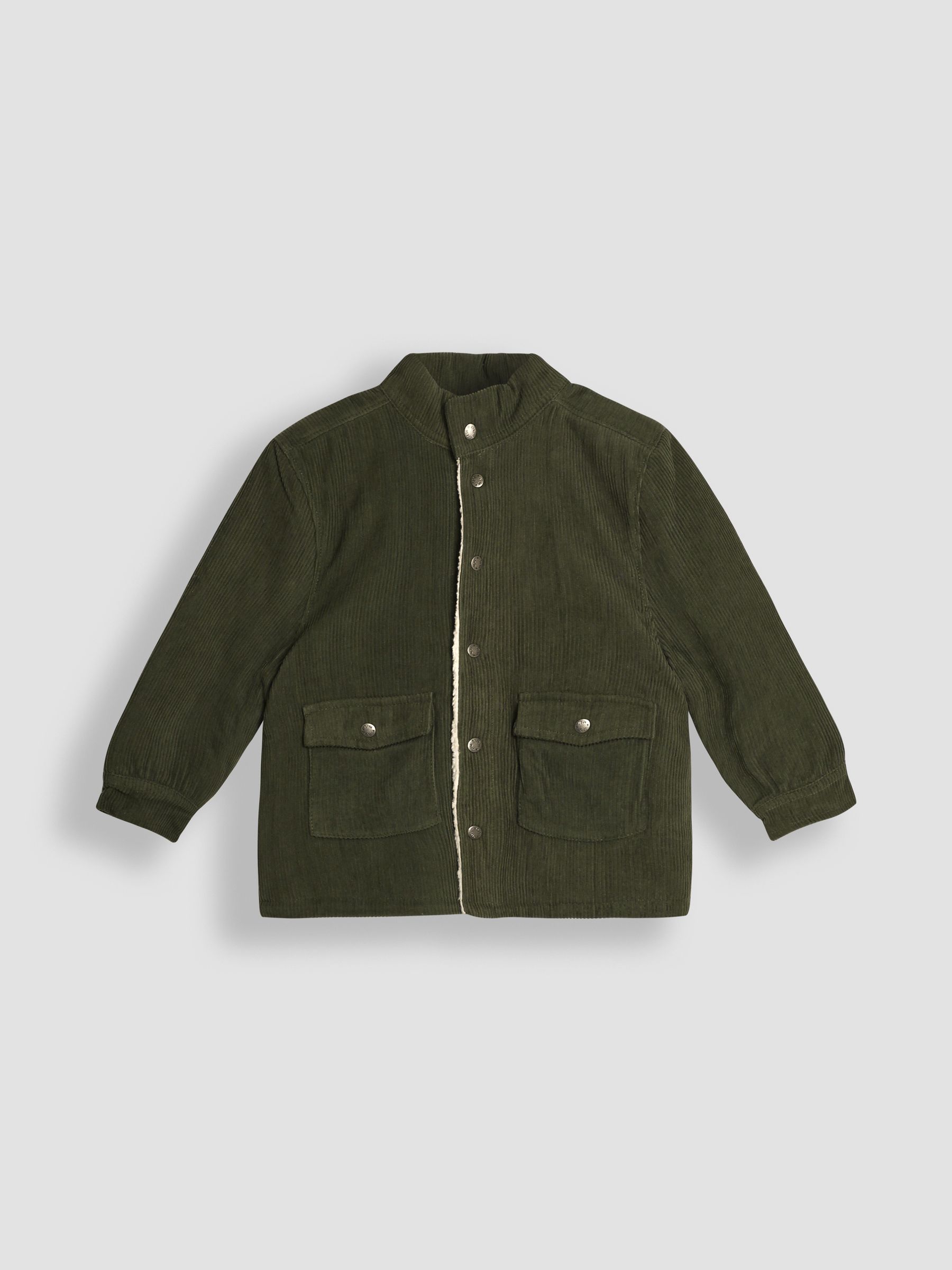 Khaki Green Reversible Cord & Teddy Fleece Jacket - Image 8 of 9