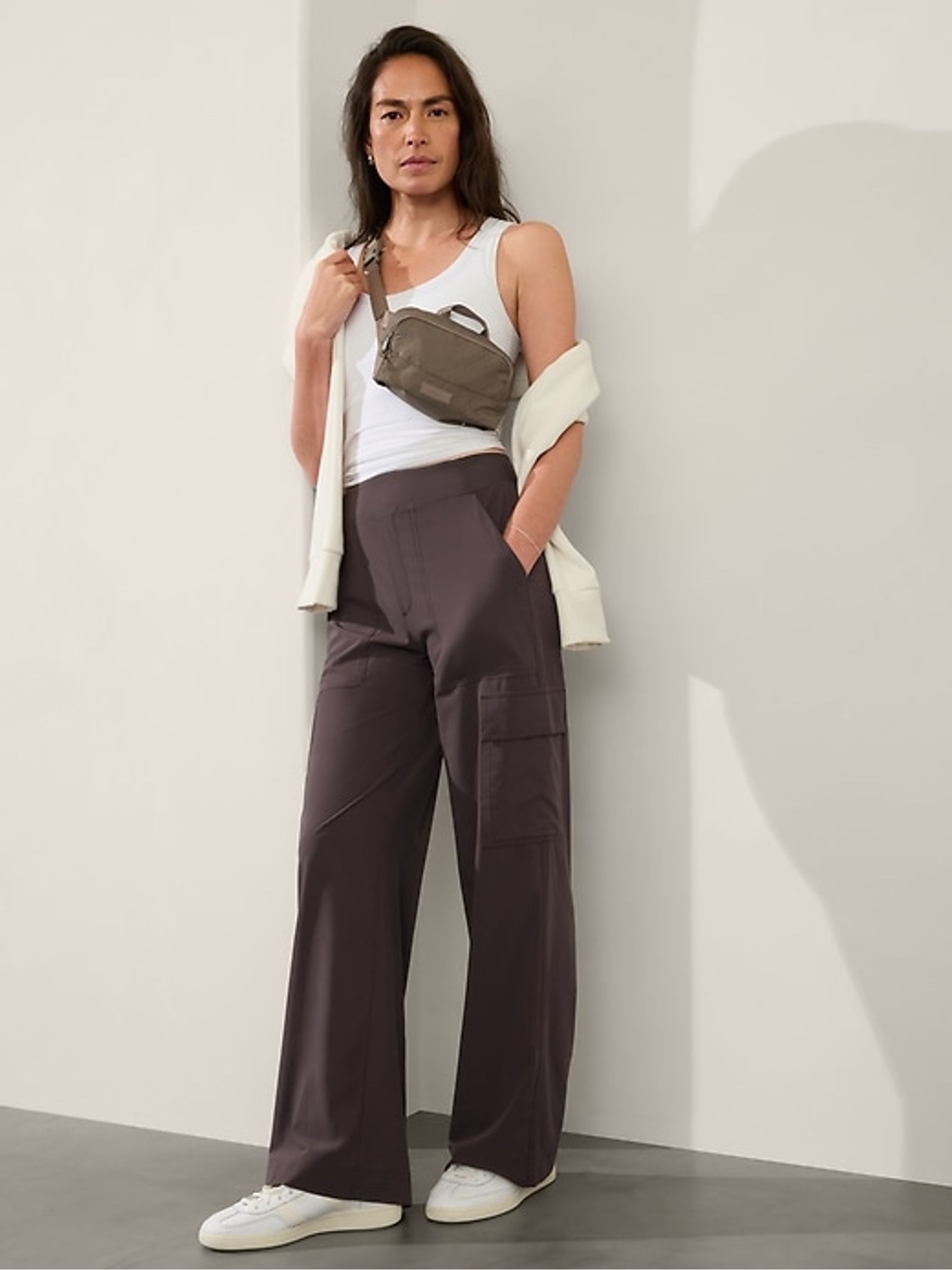 Athleta Brown Brooklyn Heights High Waisted Cargo Trousers - Image 1 of 2