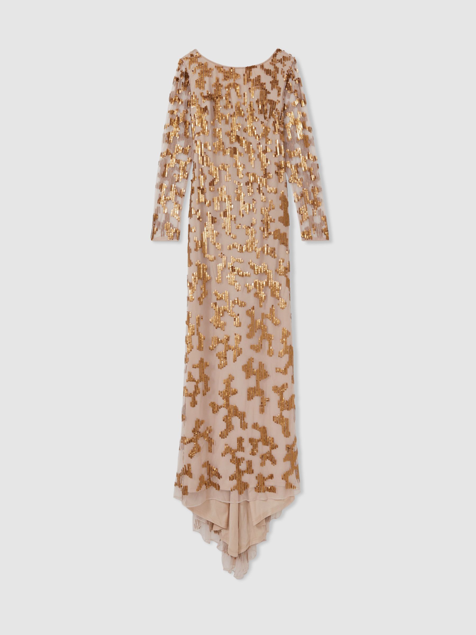 Beverly Nude Raishma Nude Embellished Asymmetric Maxi Dress - Image 2 of 5